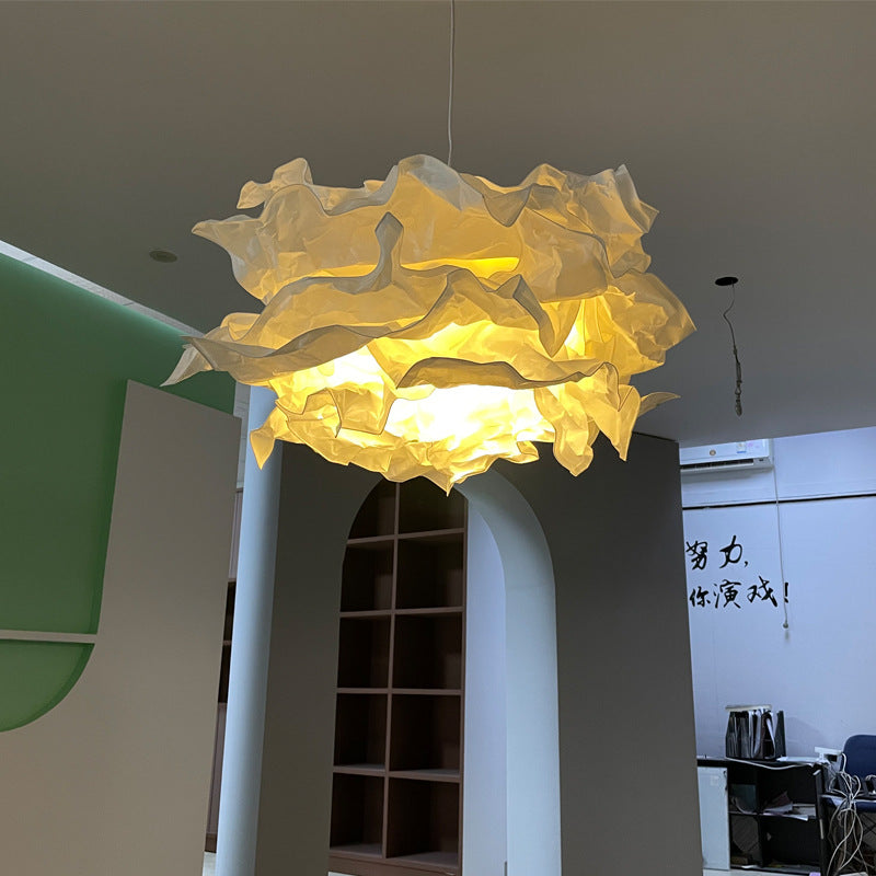 Japanese-Inspired Rice Paper Pendant Light in Cloud Design