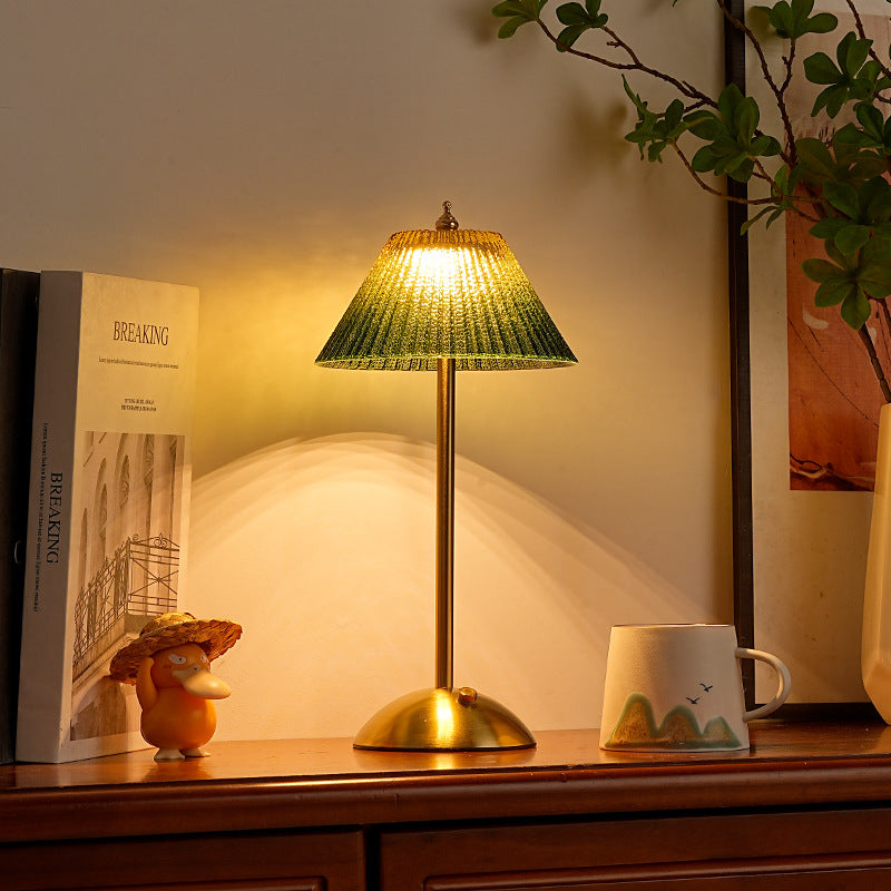 Decorative Glass Table Lamp – Elegant Bedside Lamp with Modern Design