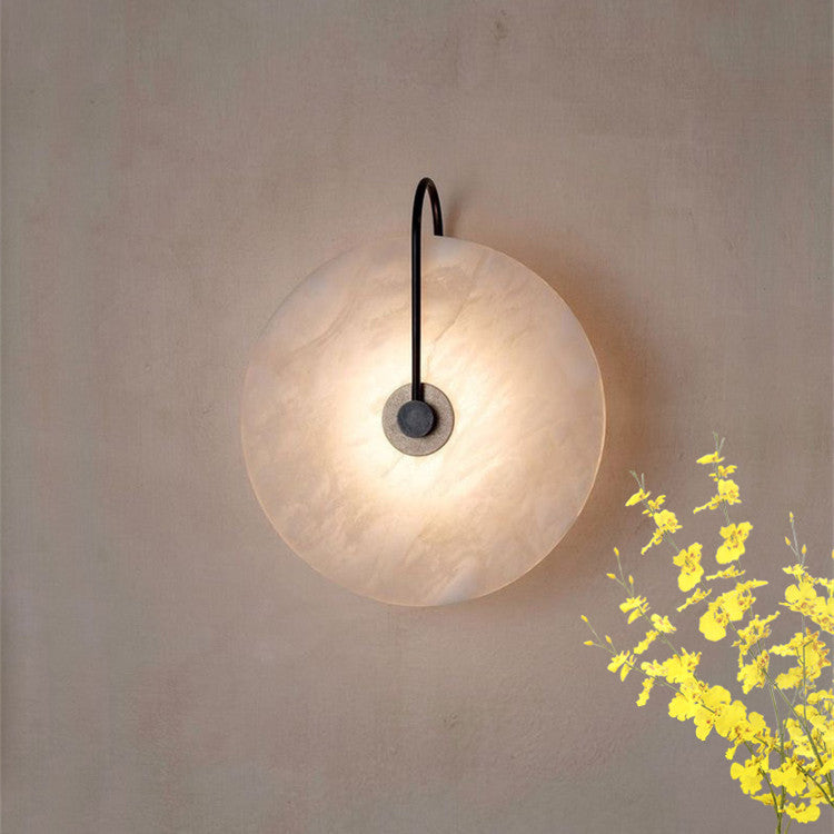 Modern Alabaster Wall Light with Elegant Circle Design