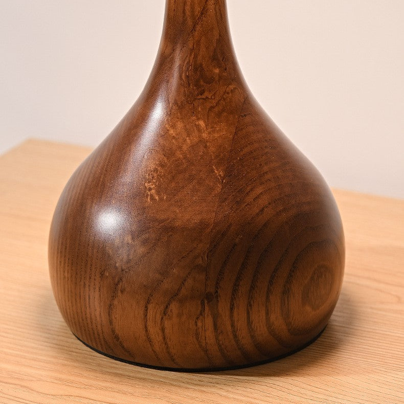 Vintage Wood and Glass Table Lamp