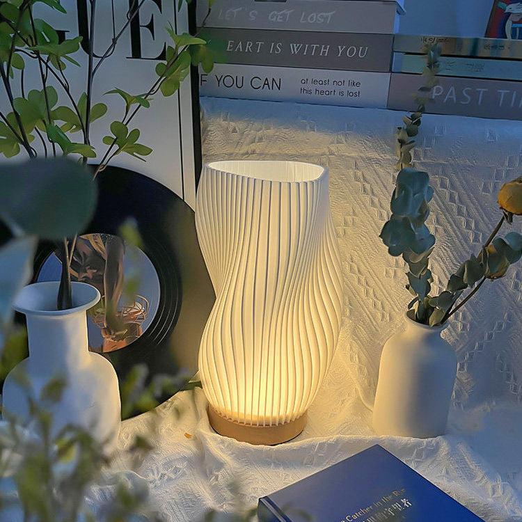 3D Wood Night Light – Decorative Atmosphere Lamp with Modern Design
