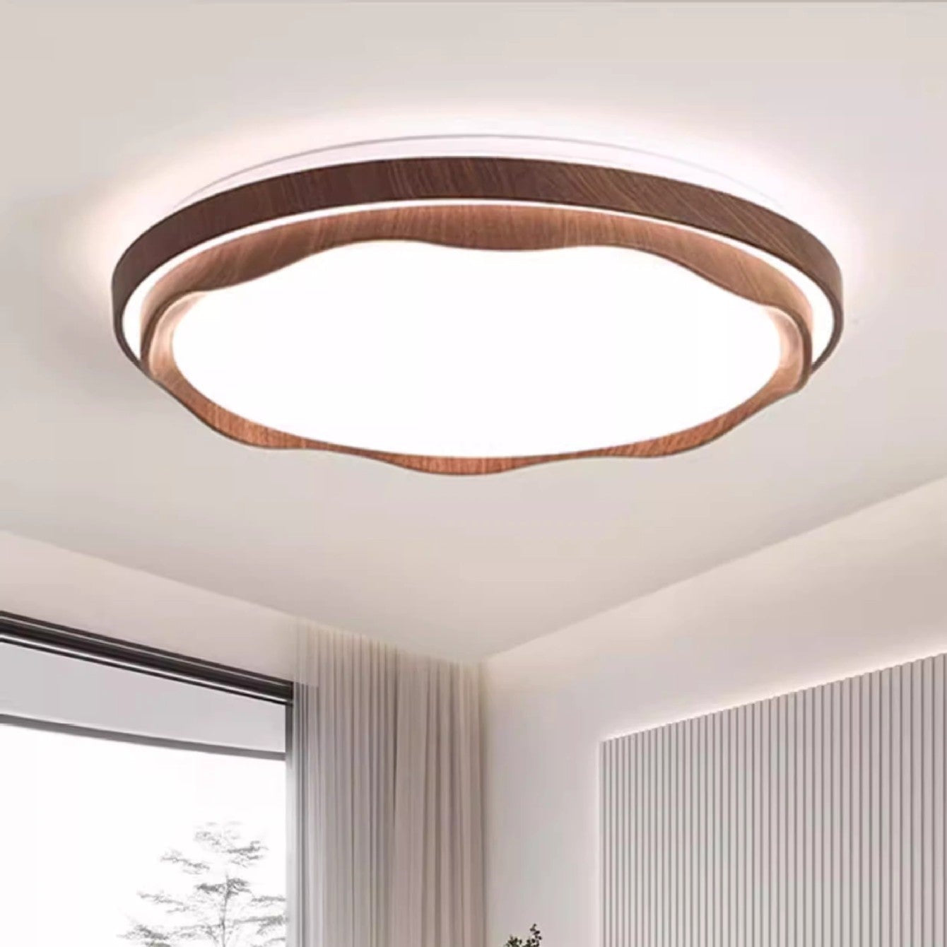 Walnut Wave Kids Ceiling Light with Eye Protection