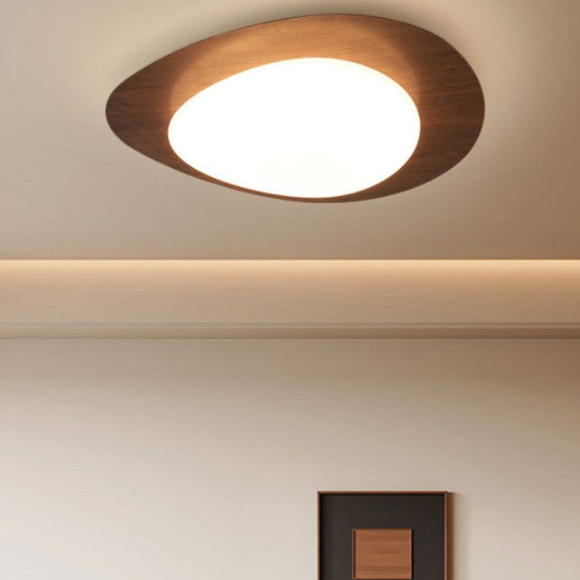 Minimalist LED Ceiling Light in Wood Look