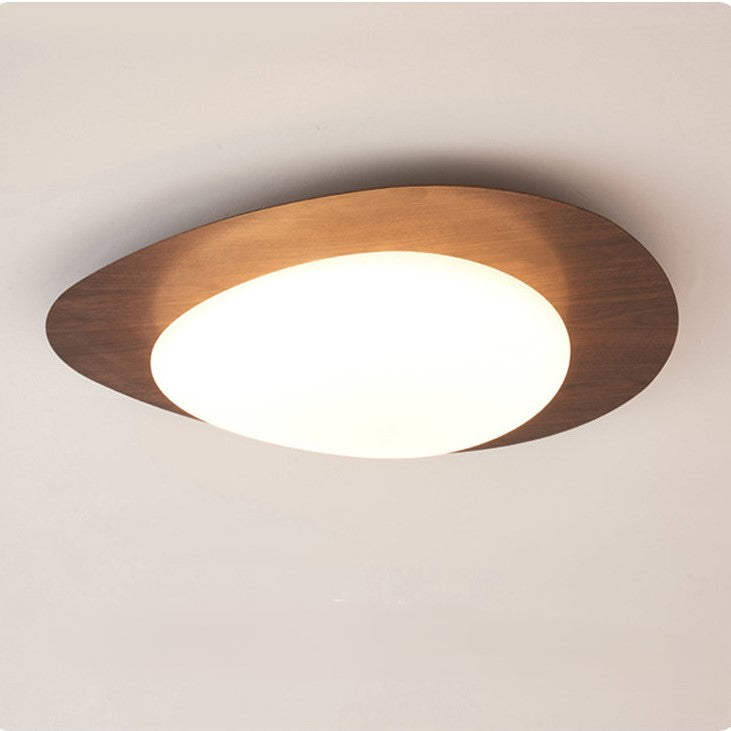 Minimalistische LED Plafondlamp in Houtlook