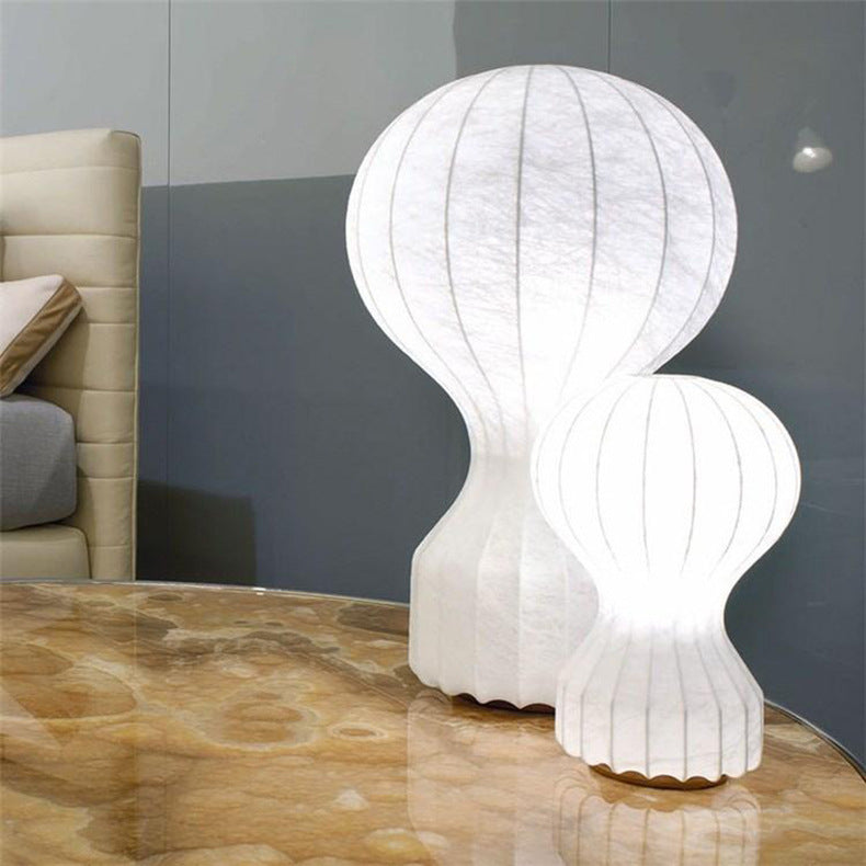 Wabi-Sabi Mushroom-Design Fabric Table Lamp