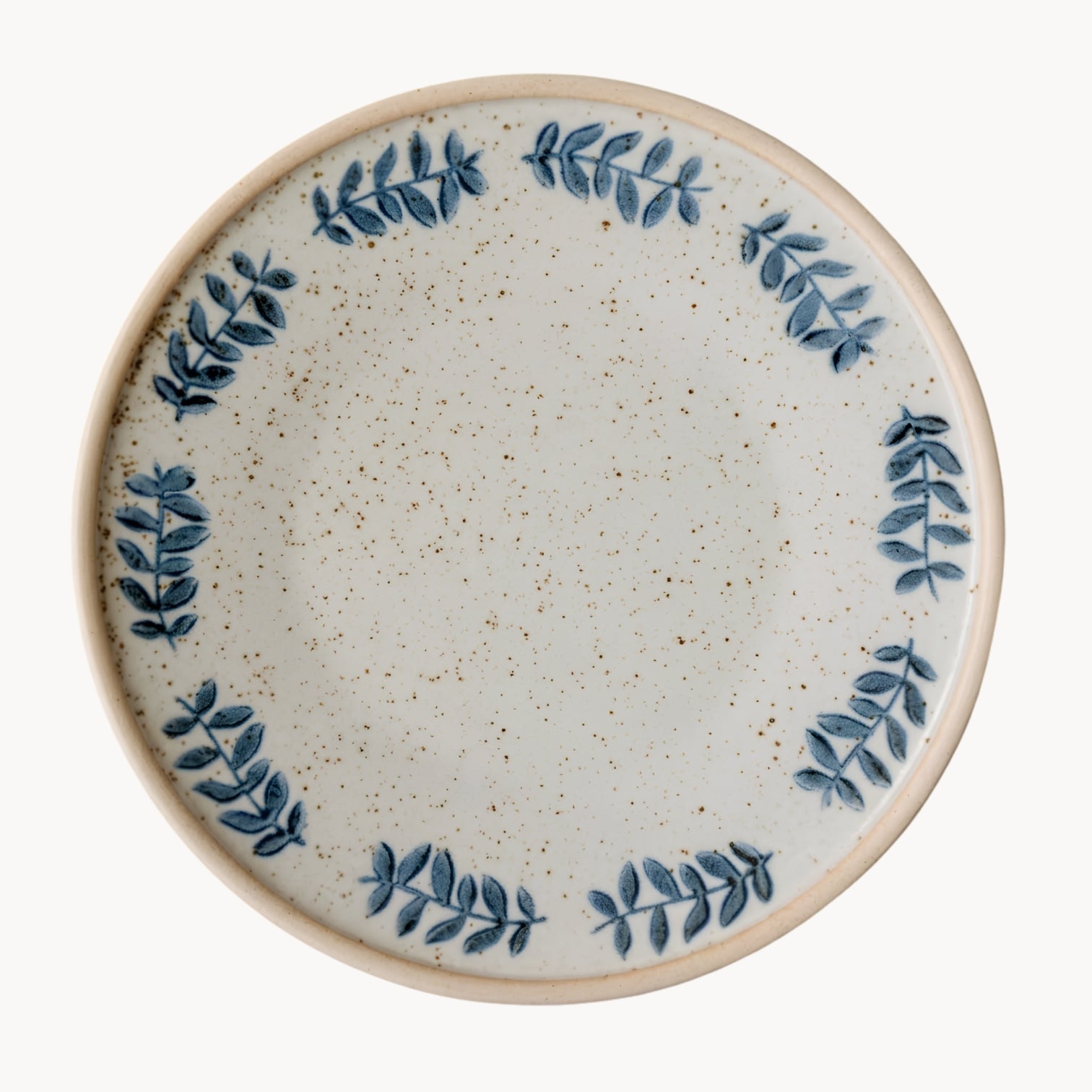Handcrafted Hand-Painted Breakfast Plate in Blue and White