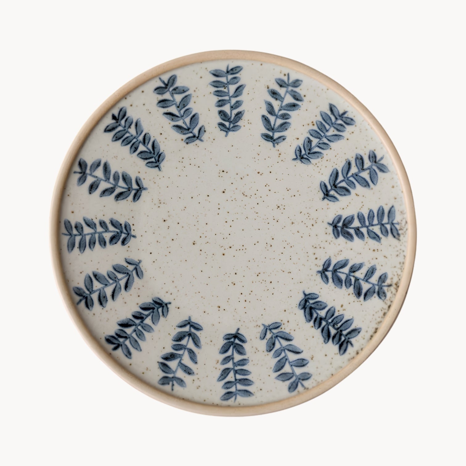 Handcrafted Hand-Painted Breakfast Plate in Blue and White