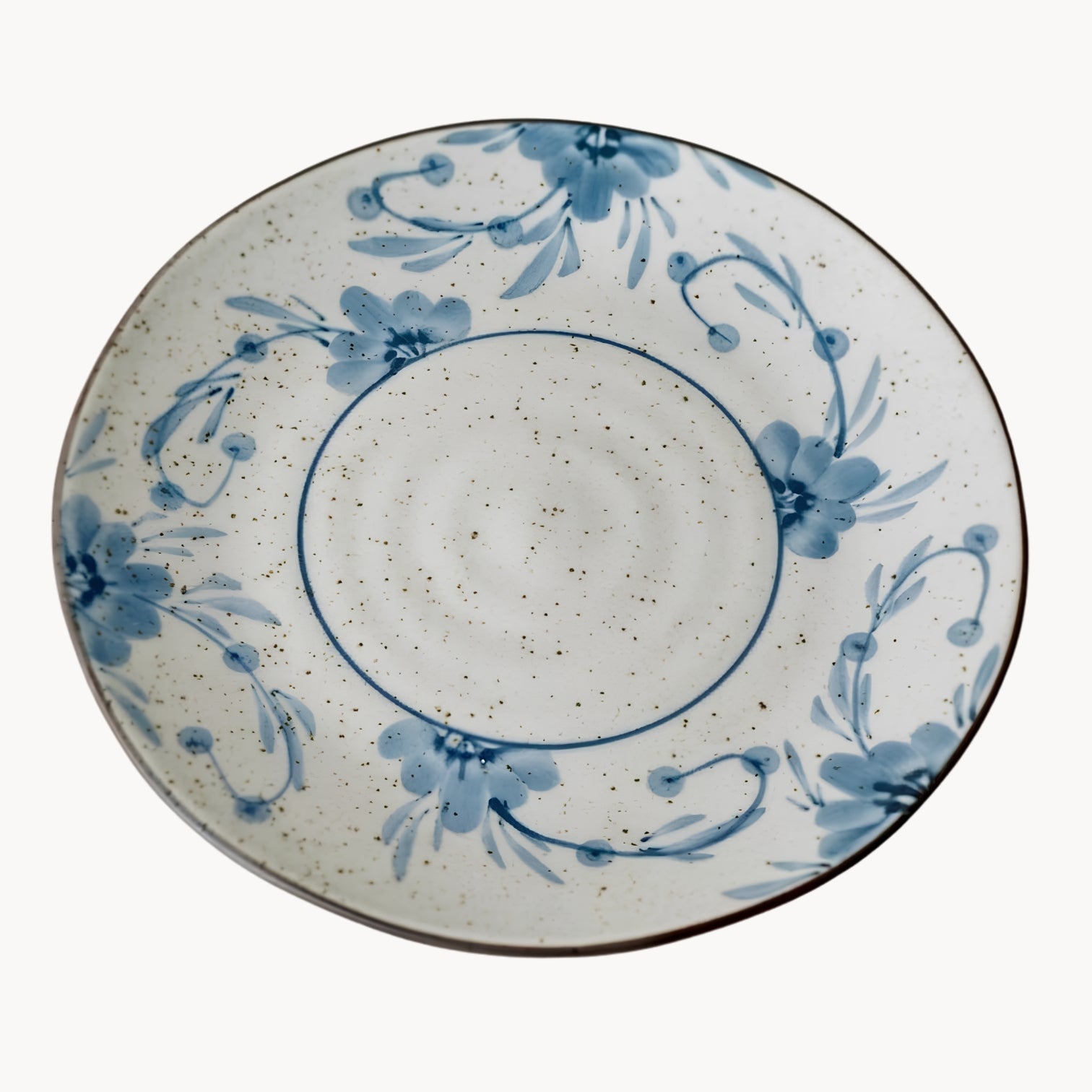 Handcrafted Hand-Painted Breakfast Plate in Blue and White