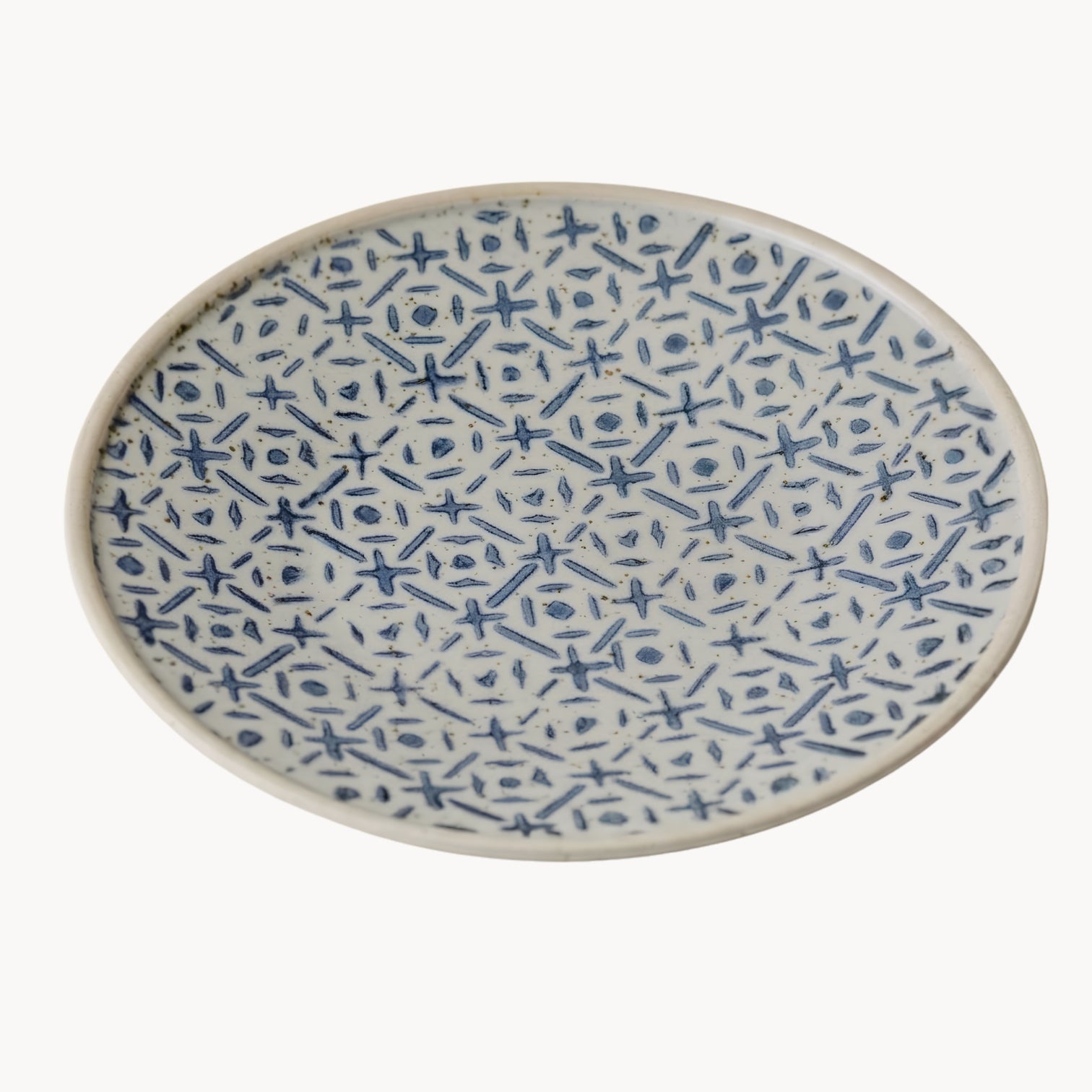 Handcrafted Hand-Painted Breakfast Plate in Blue and White
