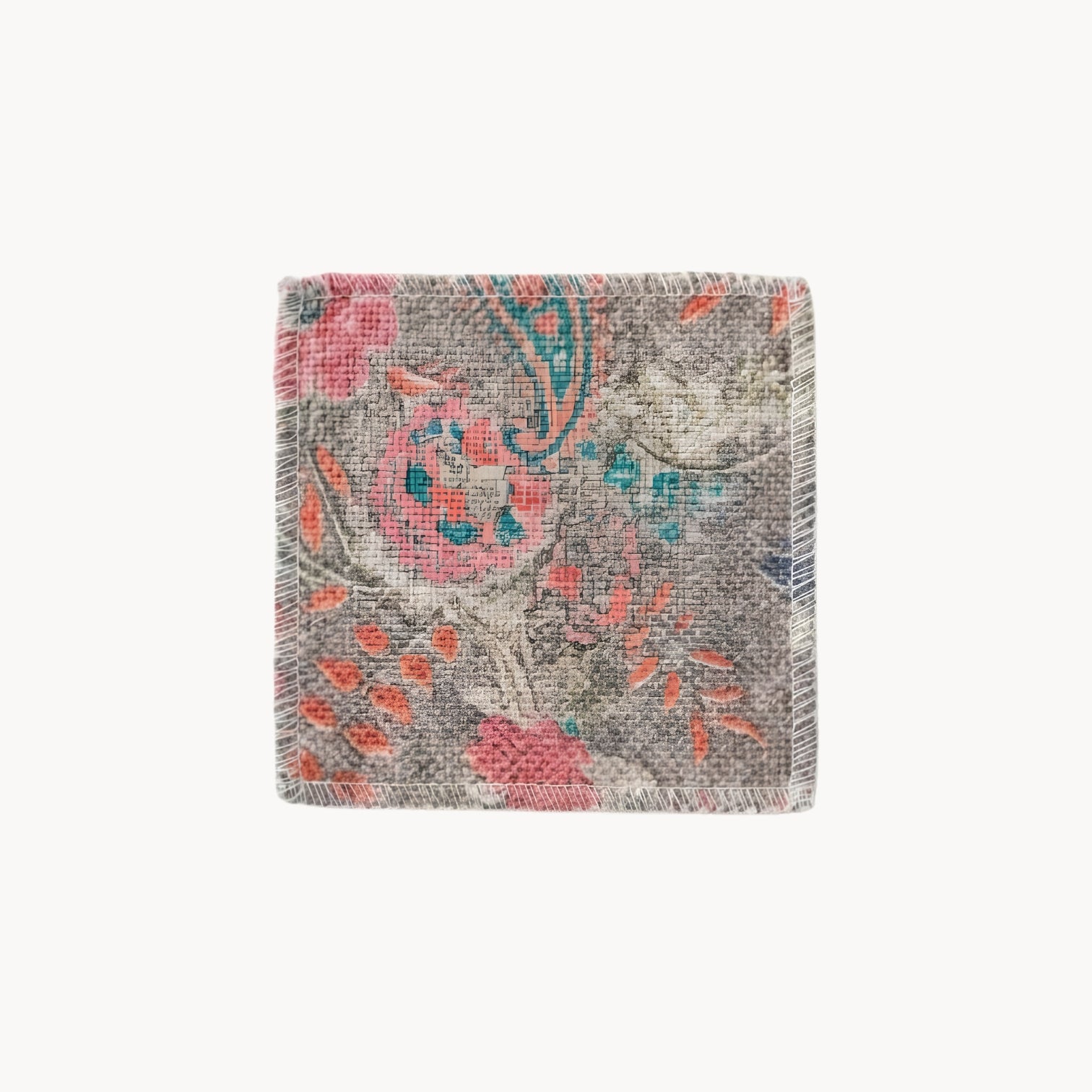 Handwoven Cotton Coaster in Vintage Style
