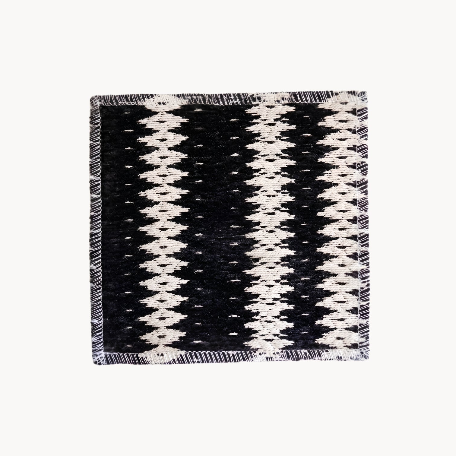Handwoven Cotton Coaster in Vintage Style