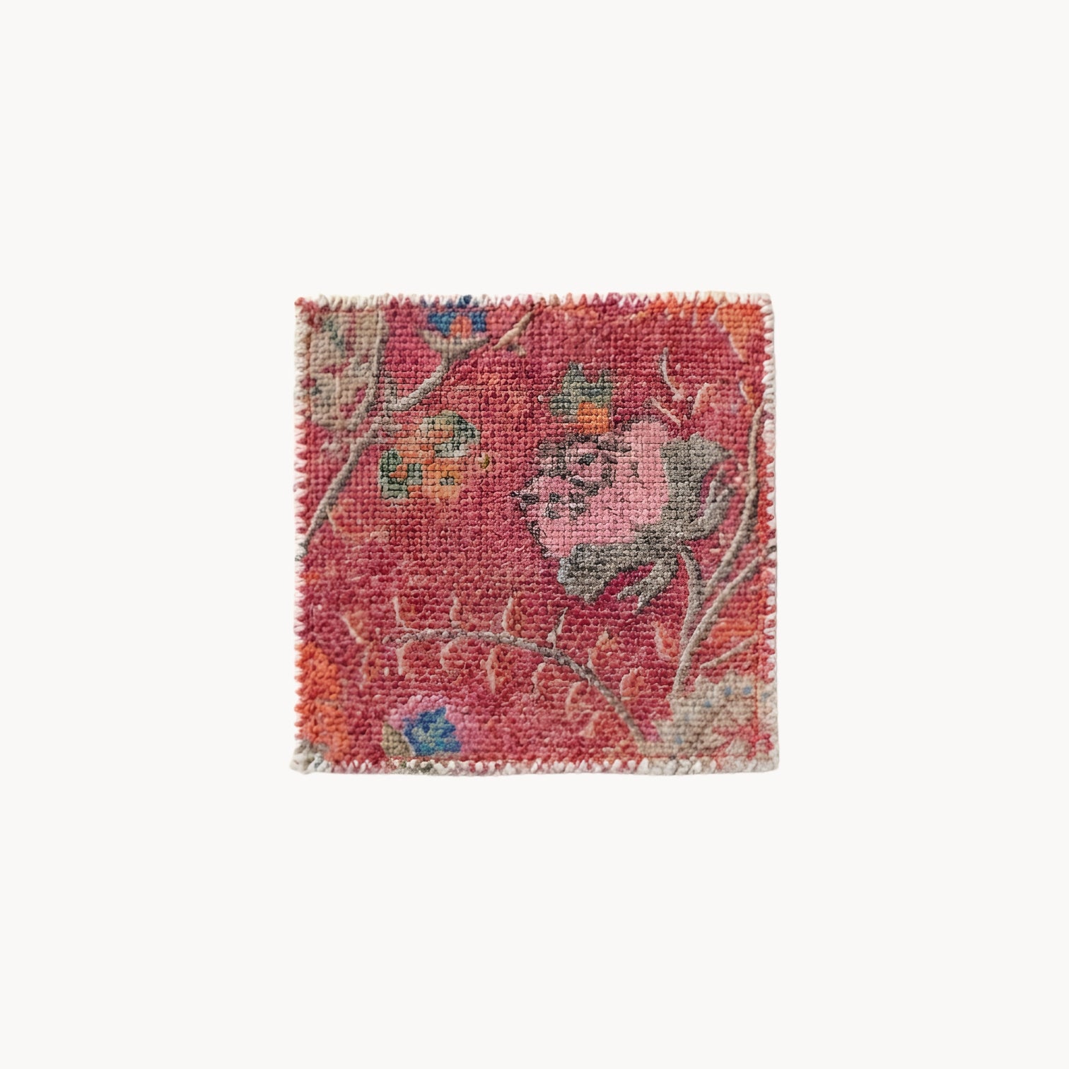 Handwoven Cotton Coaster in Vintage Style