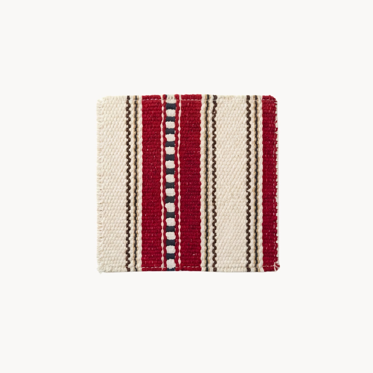 Handwoven Cotton Coaster in Vintage Style