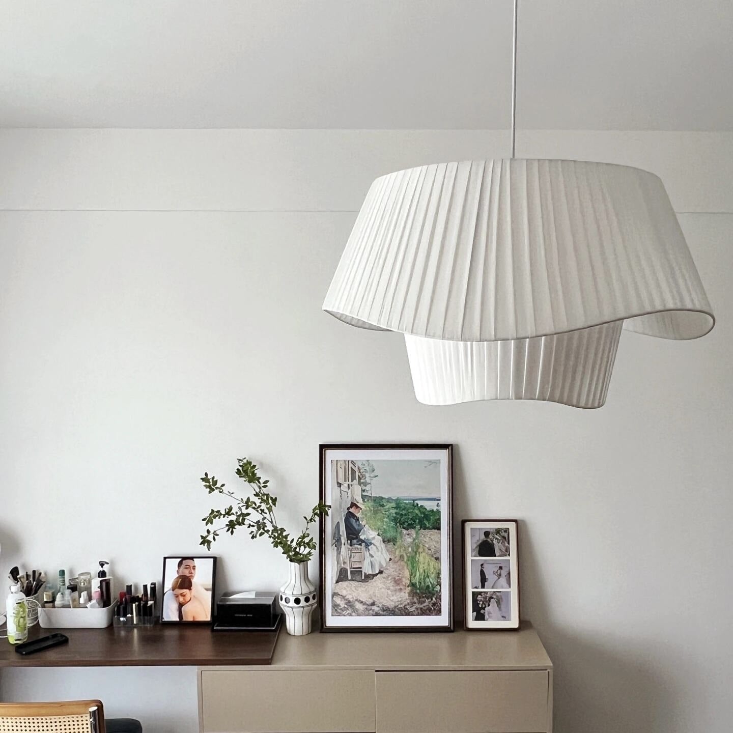 Vintage Hanglamp in Franse Crème Stijl