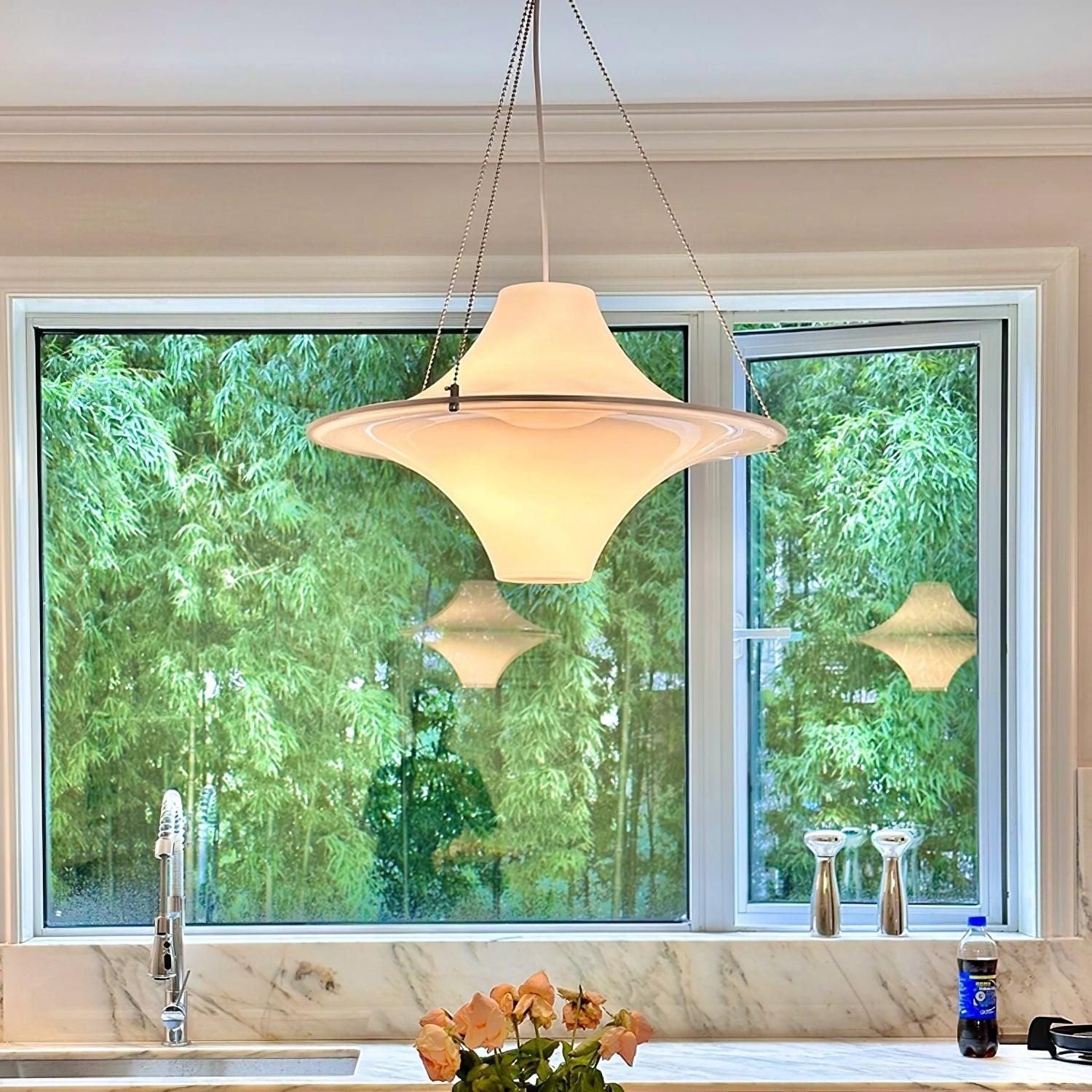 Bauhaus Fliegende Untertasse Pendelleuchte – Moderne Hängelampe mit Acrylschirm