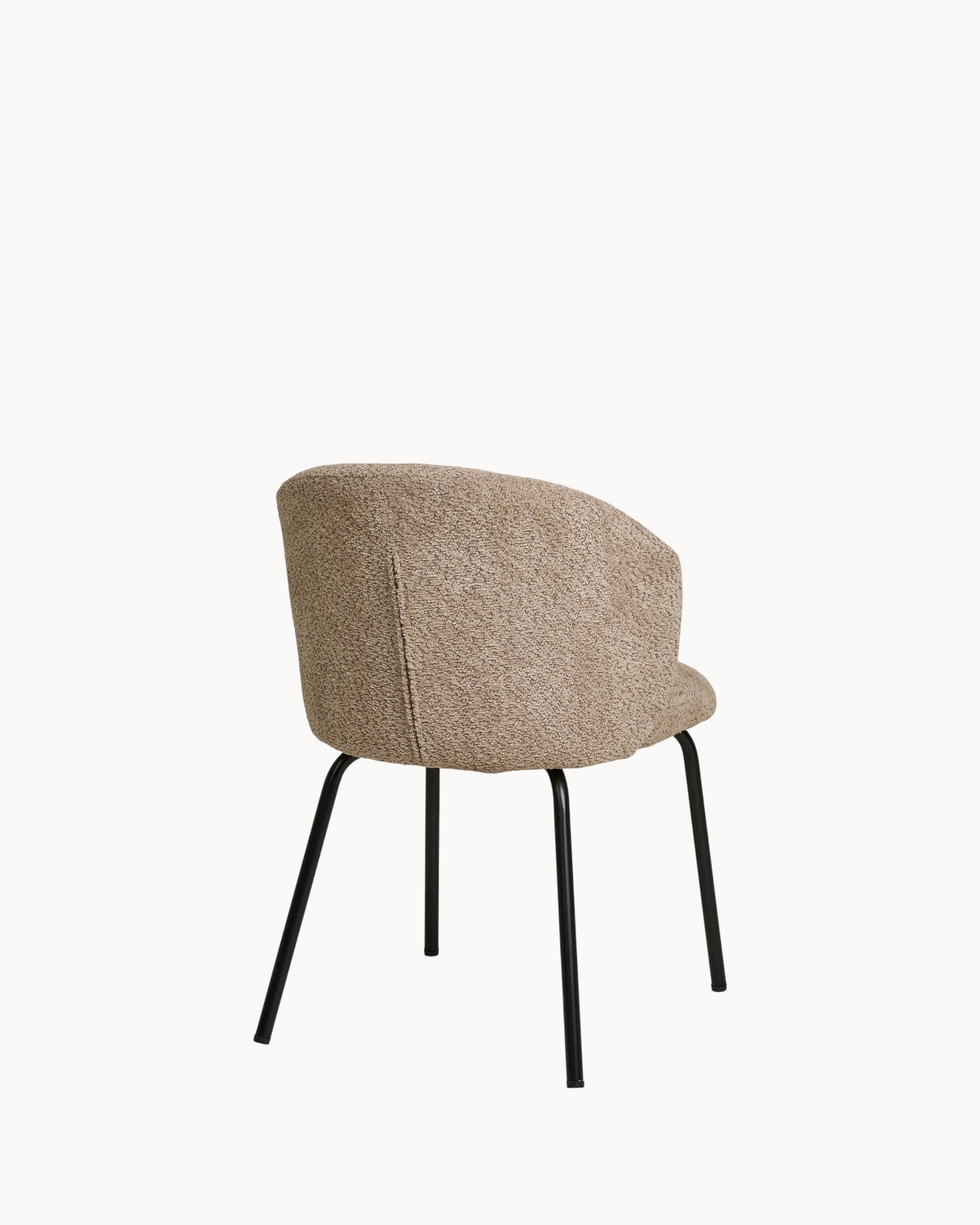 Safira Dining Chair - Beige Bouclé with Black Steel Legs