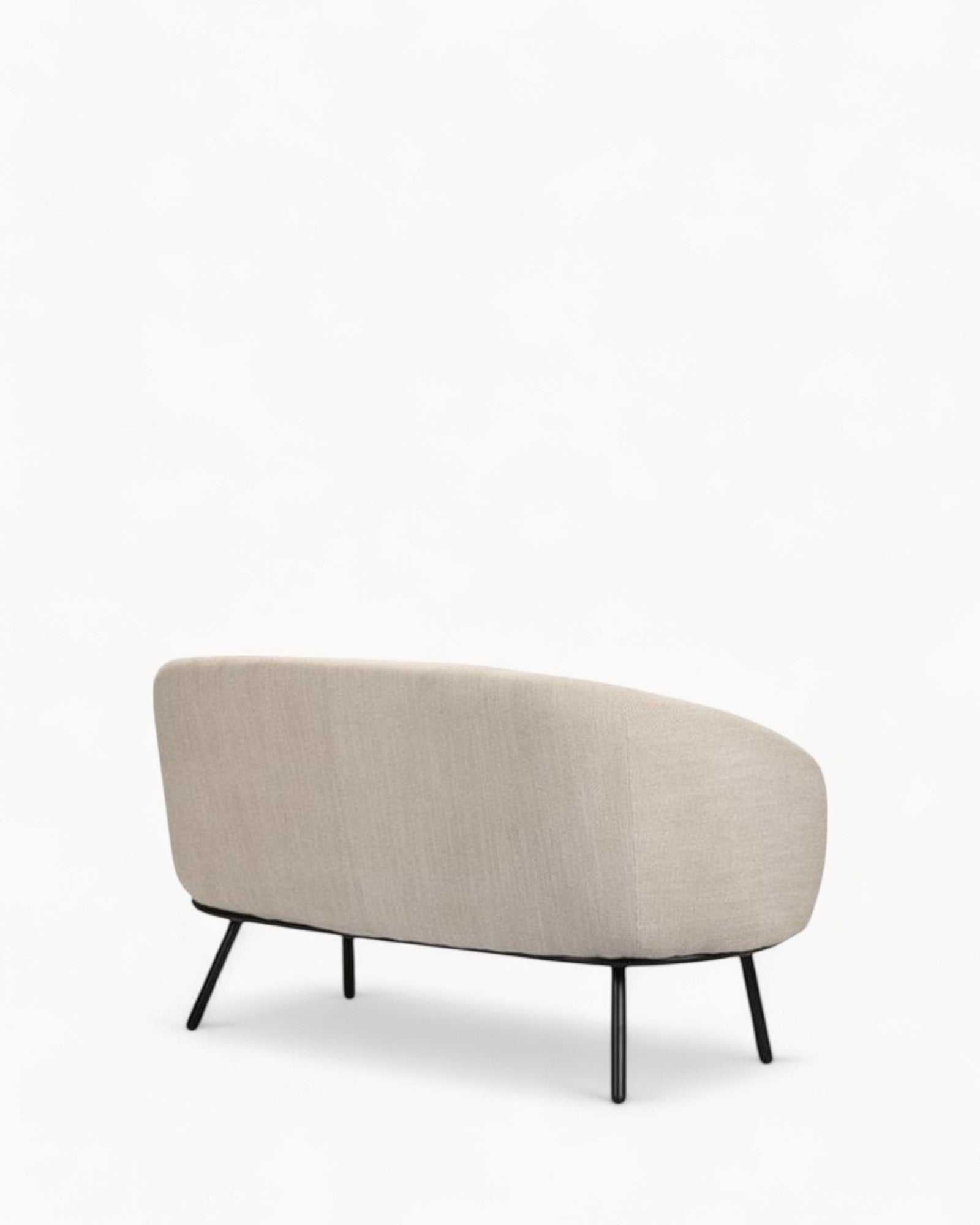 Pole to Pole - Mars Two-Seater Sofa Beige - Metal Legs - 135.5 cm