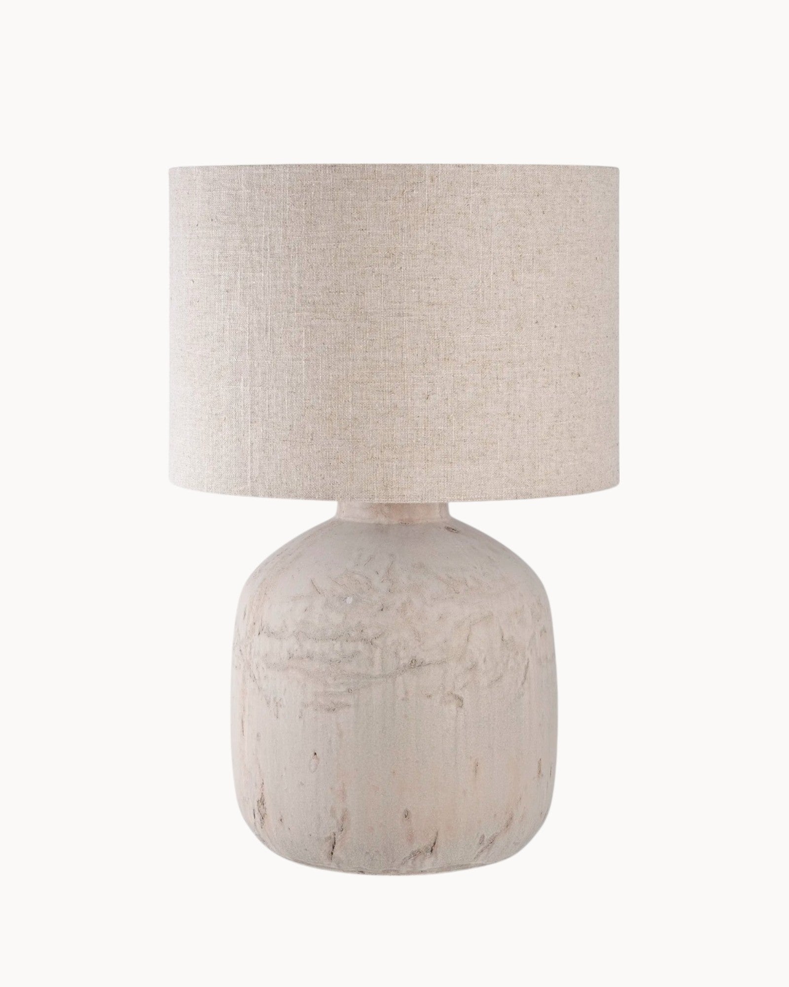Keramische Tafellamp in steenlook lichtbruin met E27 fitting
