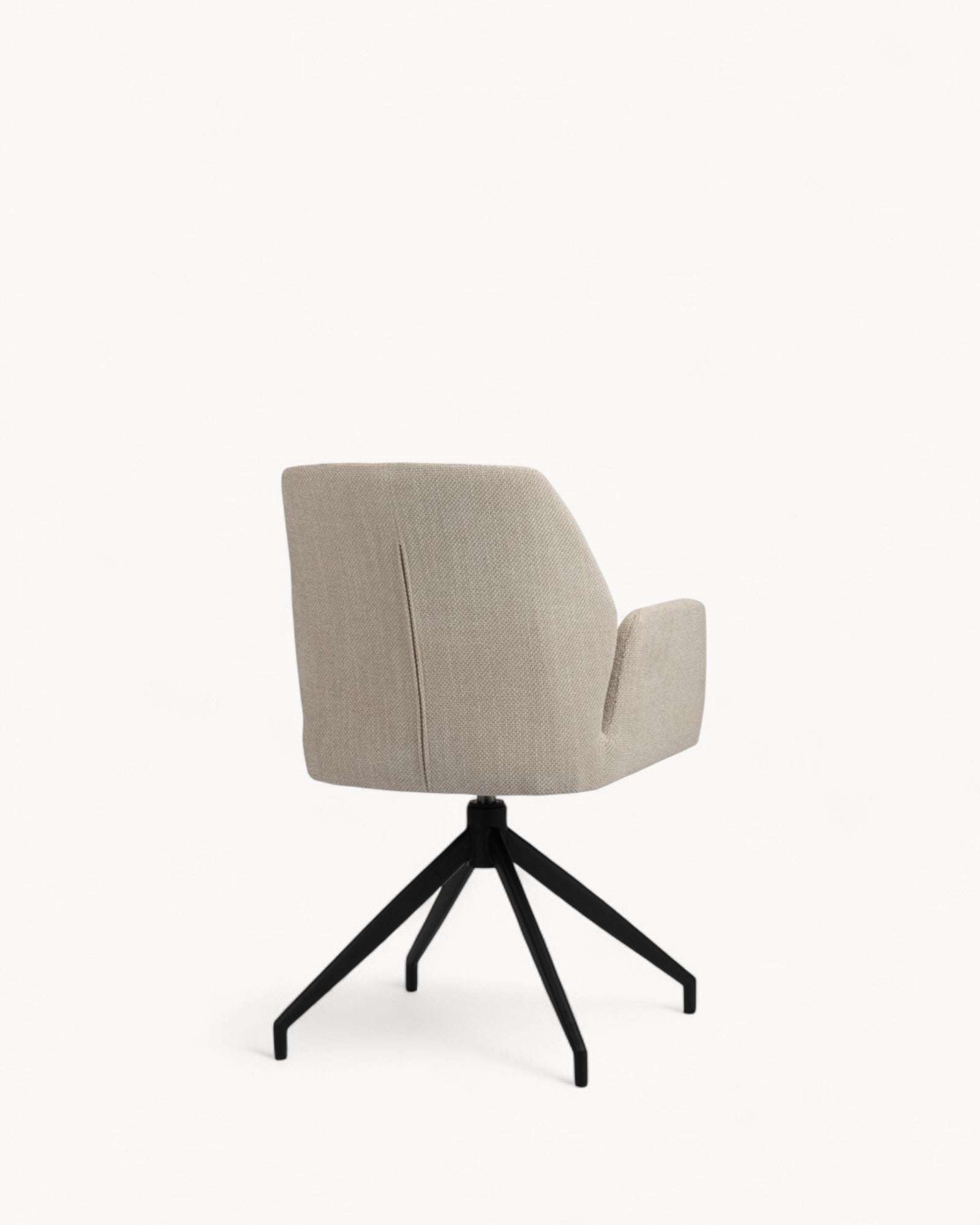 Pole To Pole - Swivel Chair - Modern Beige Fabric - 360° Swivel - Black Steel Legs
