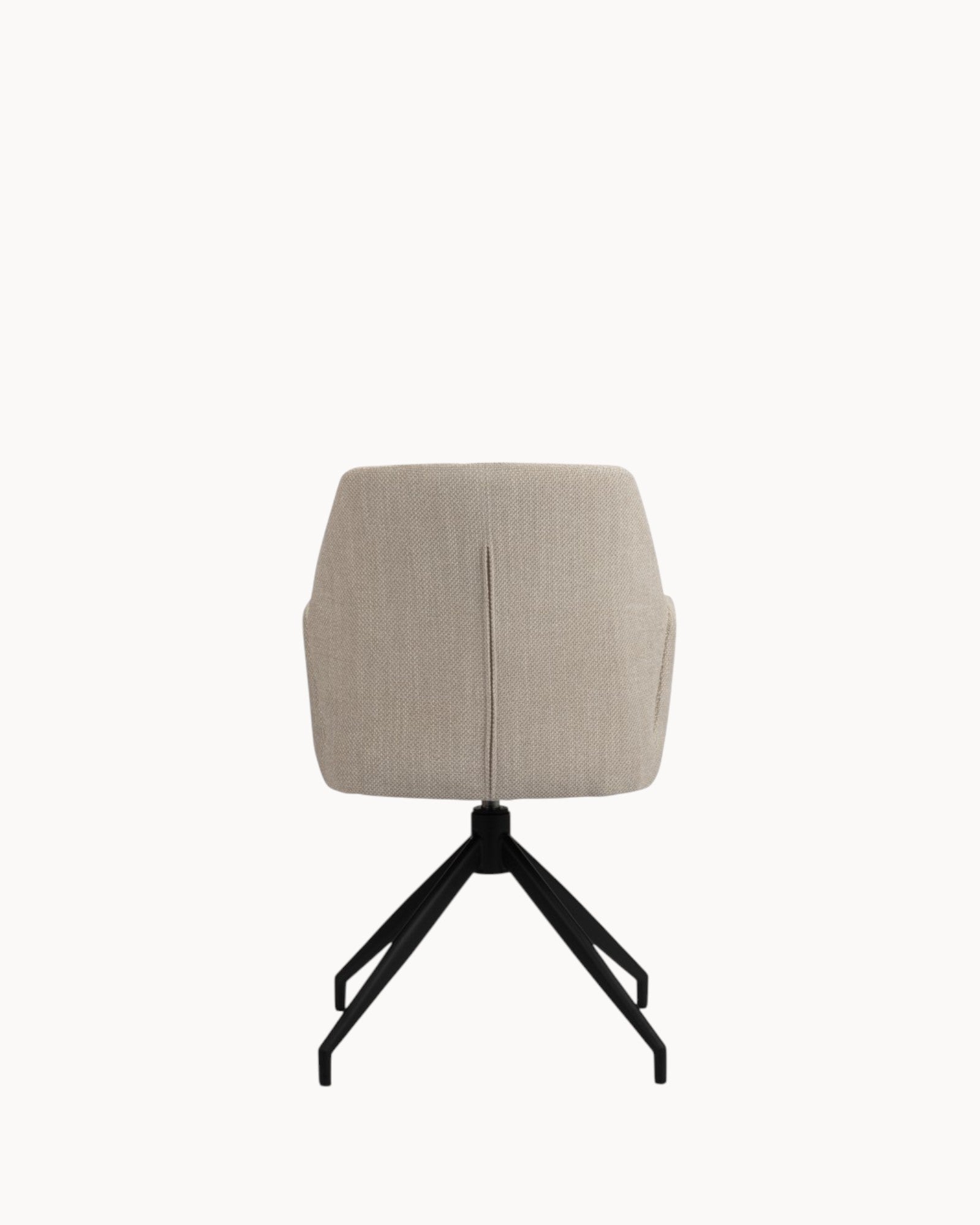 Pole To Pole - Swivel Chair - Modern Beige Fabric - 360° Swivel - Black Steel Legs