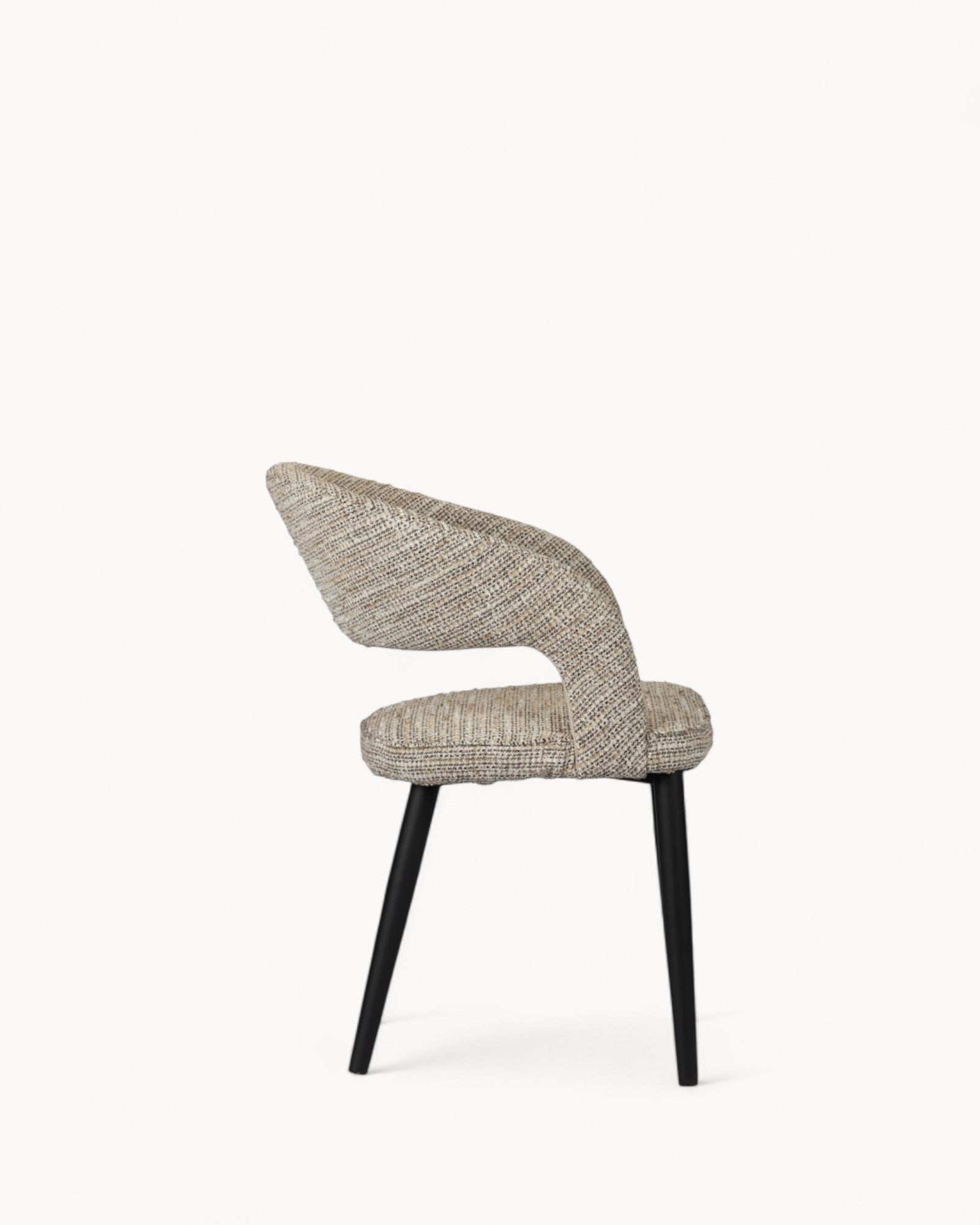 Dining Chair Set of 2 - Modern - Coco Fabric - Black Metal Legs