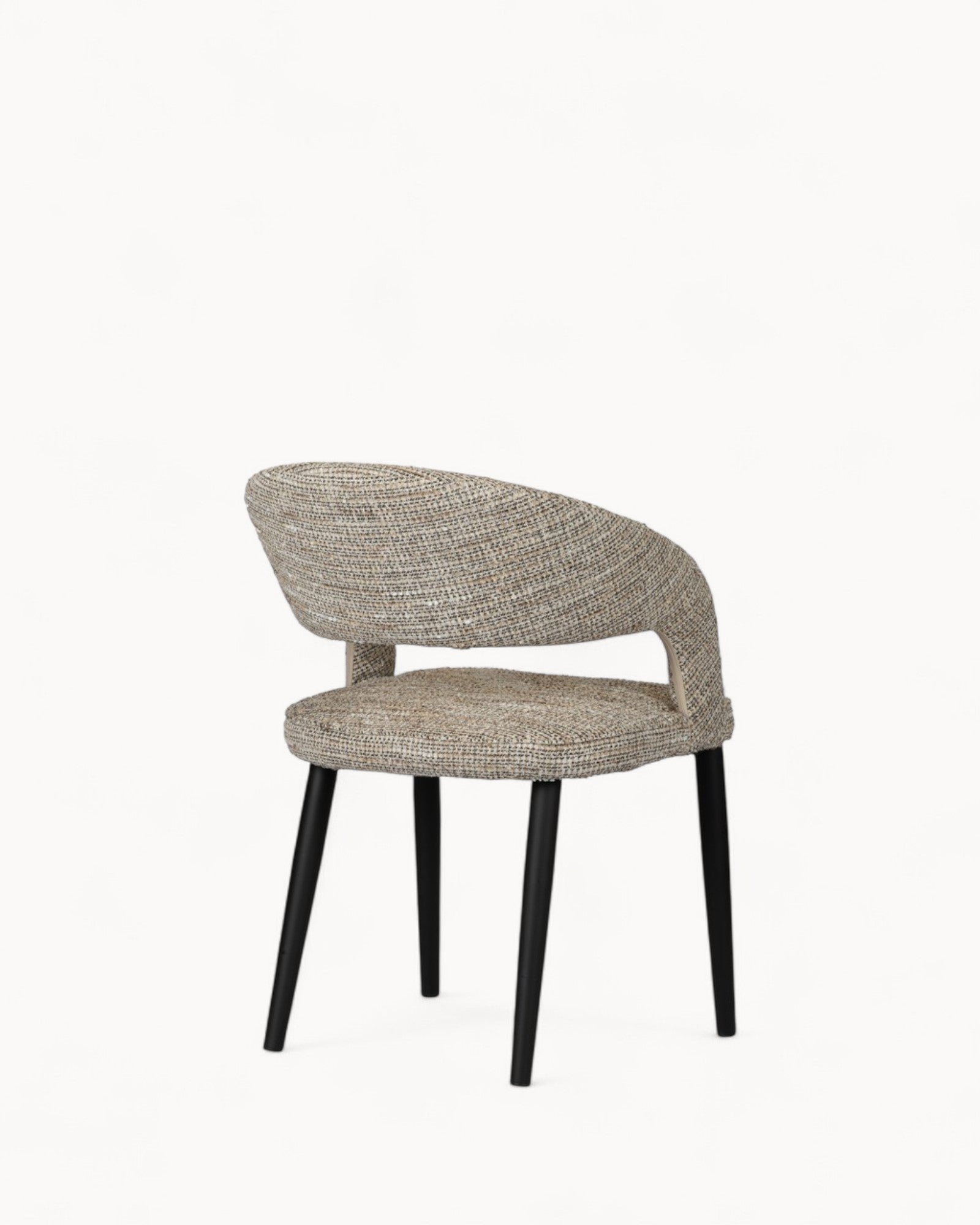 Dining Chair Set of 2 - Modern - Coco Fabric - Black Metal Legs