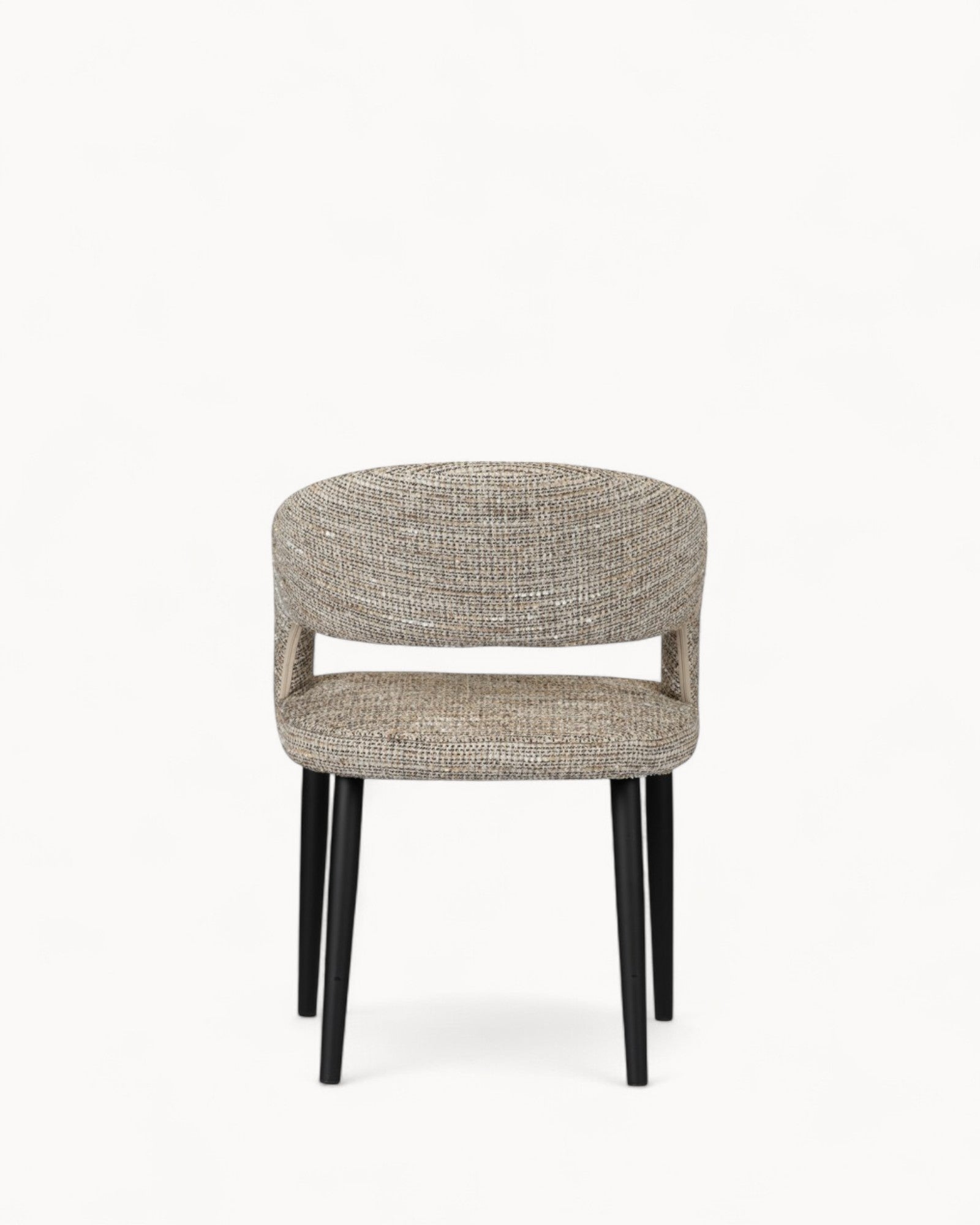 Dining Chair Set of 2 - Modern - Coco Fabric - Black Metal Legs