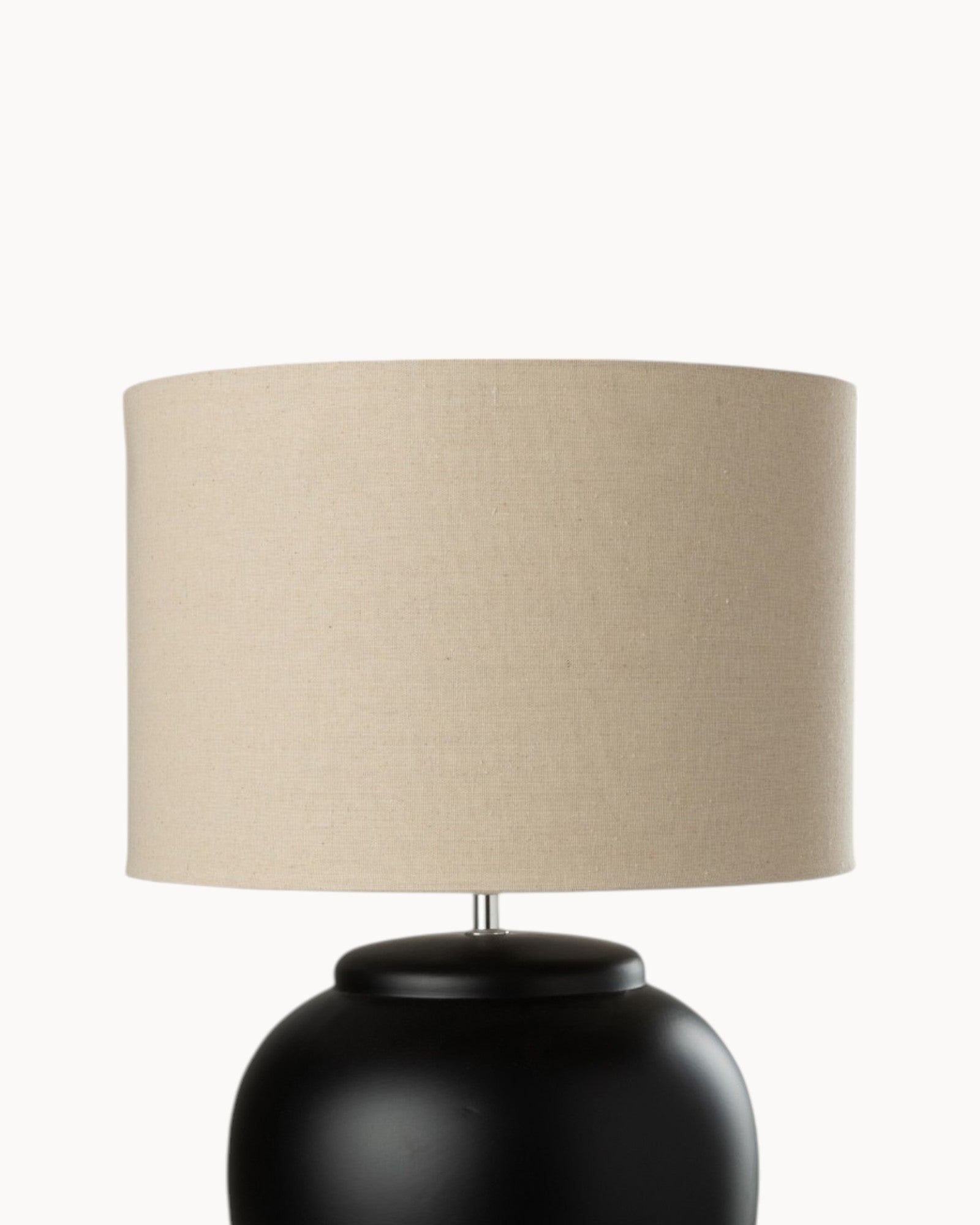 J-Line – Table Lamp – Meli Light – Black Ceramic Base with Linen Shade – Large