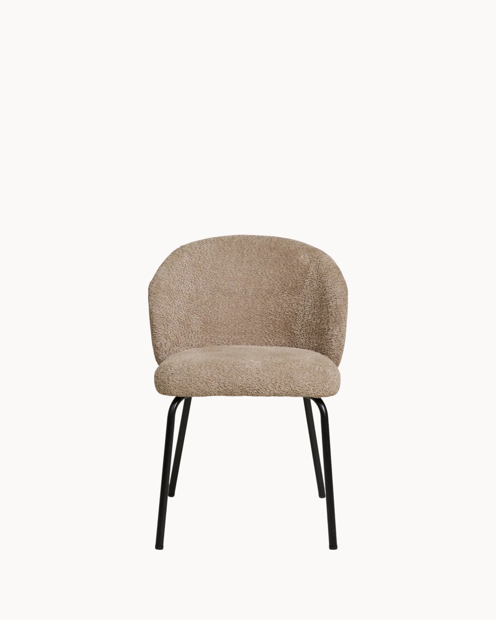 Safira Dining Chair - Beige Bouclé with Black Steel Legs