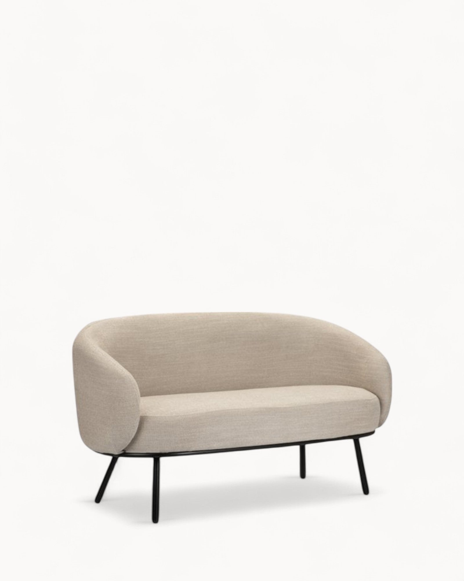 Pole to Pole - Mars Two-Seater Sofa Beige - Metal Legs - 135.5 cm