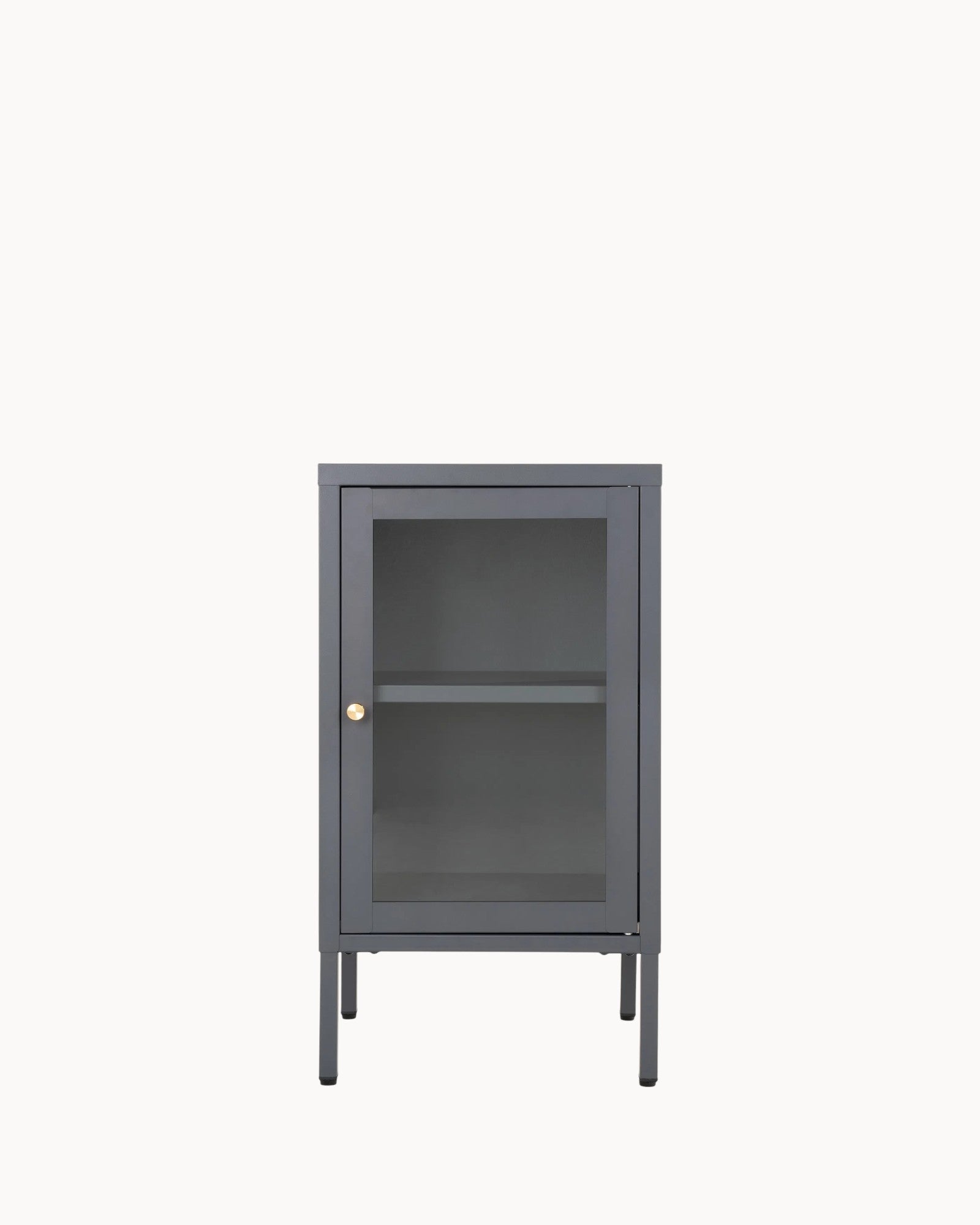 Metal Cabinet with Glass Door - Dalby - Gray - 38x35x70 cm - Modern