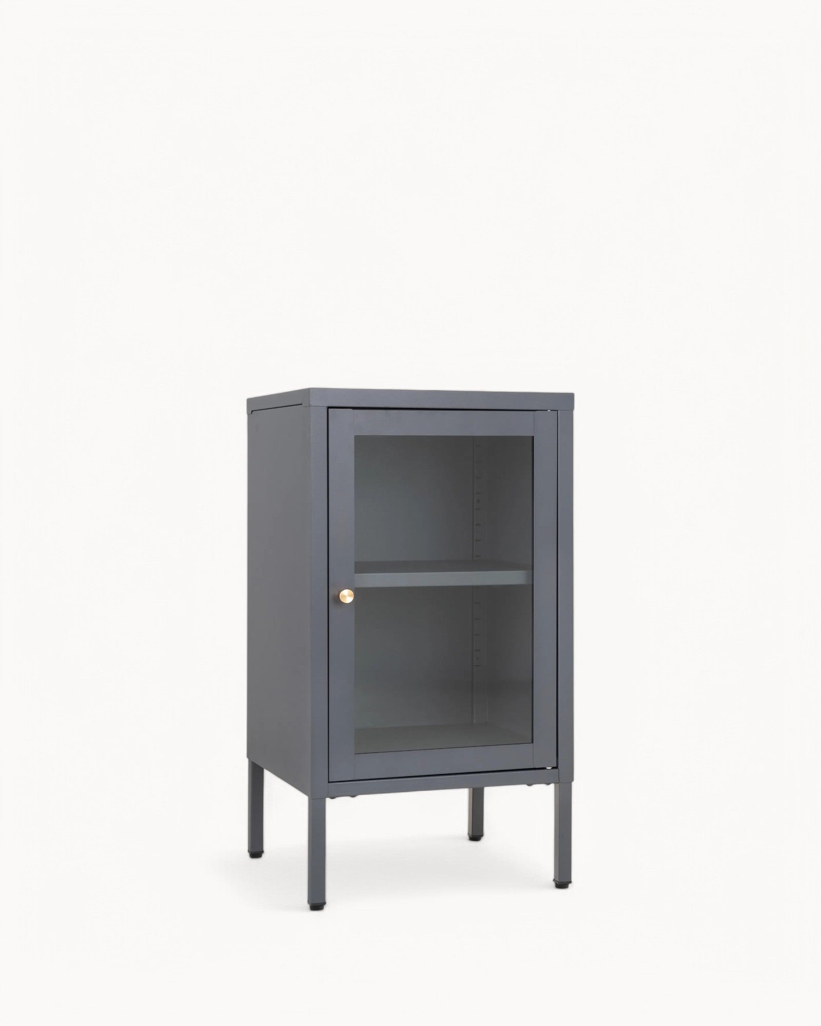 Metal Cabinet with Glass Door - Dalby - Gray - 38x35x70 cm - Modern