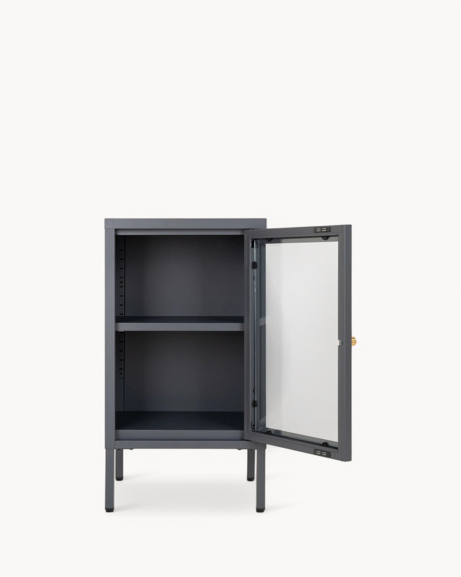 Metal Cabinet with Glass Door - Dalby - Gray - 38x35x70 cm - Modern