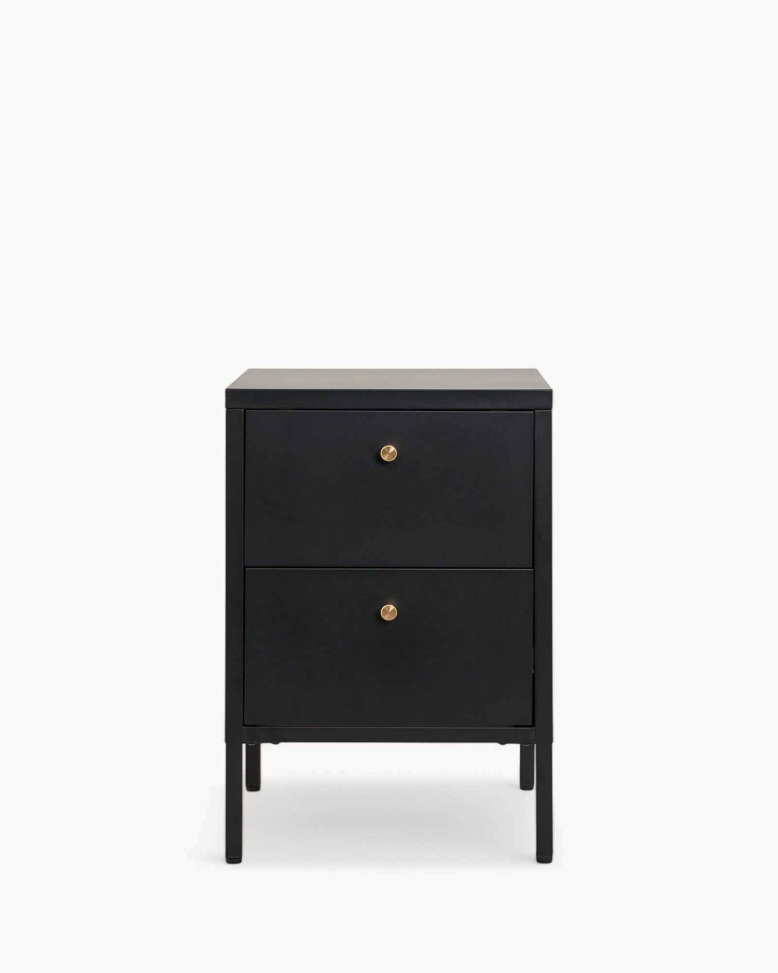 Chest of Drawers with 2 Steel Drawers - Black - 40x40x60 cm