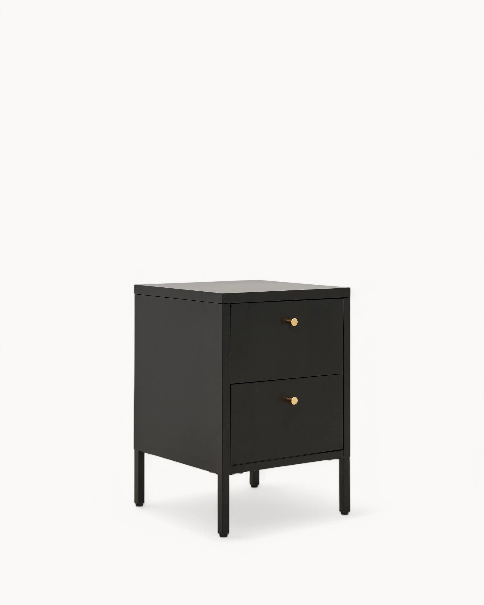 Chest of Drawers with 2 Steel Drawers - Black - 40x40x60 cm