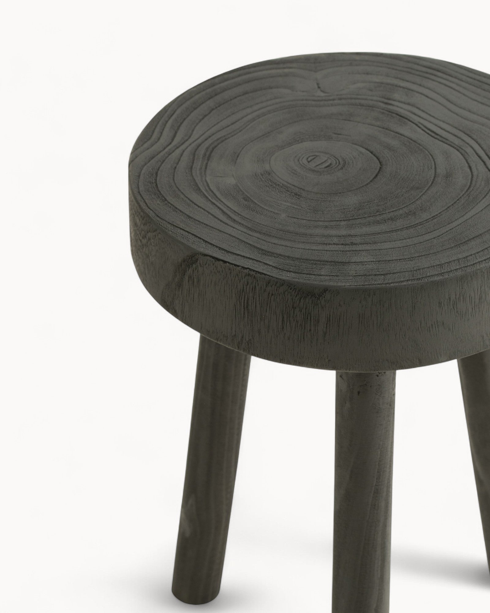 J-Line - Set of 2 Stools - Black Paulownia Wood - Modern & Versatile