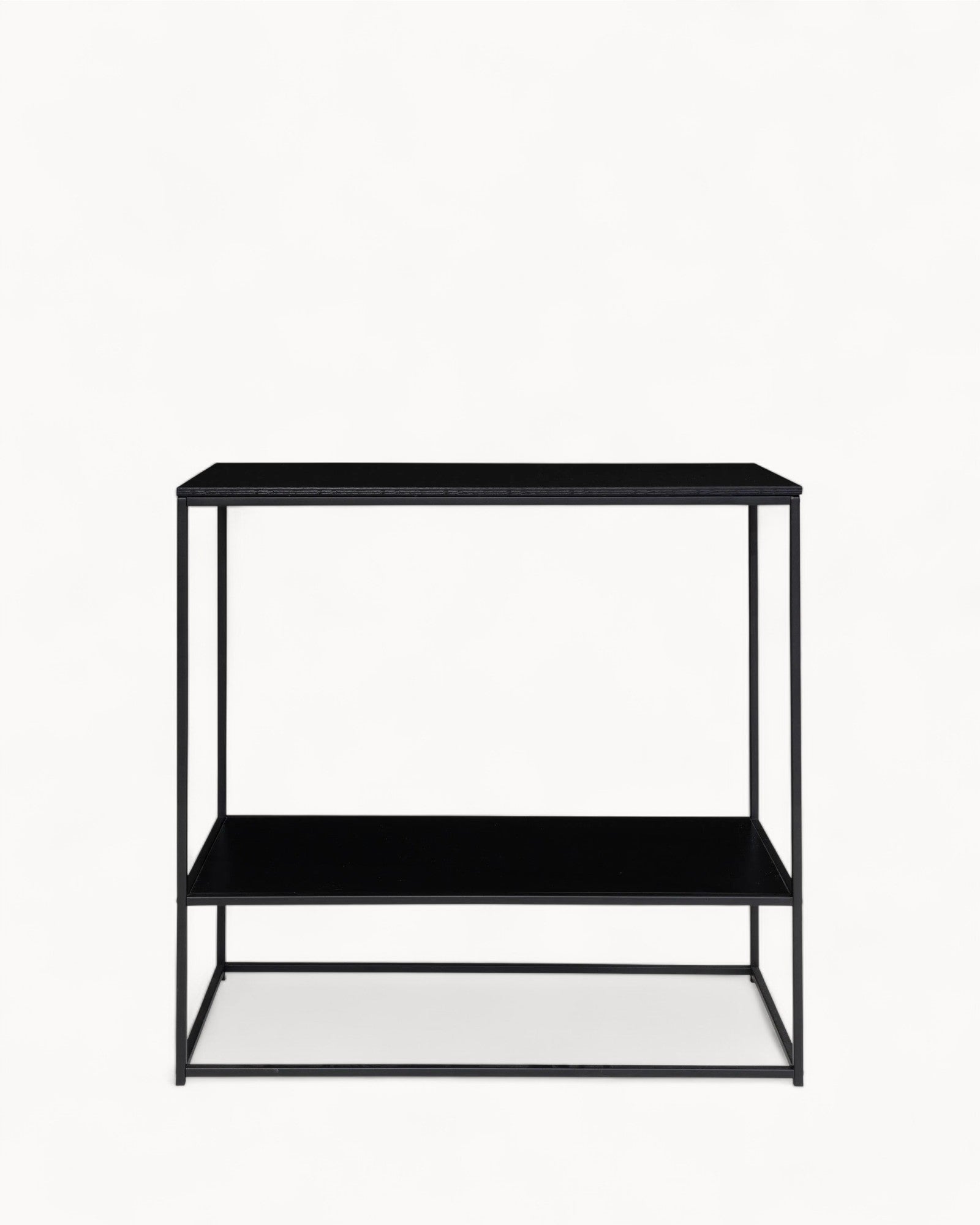 Console Table - Black - Metal Frame - 80x36x80 cm - 2 Shelves