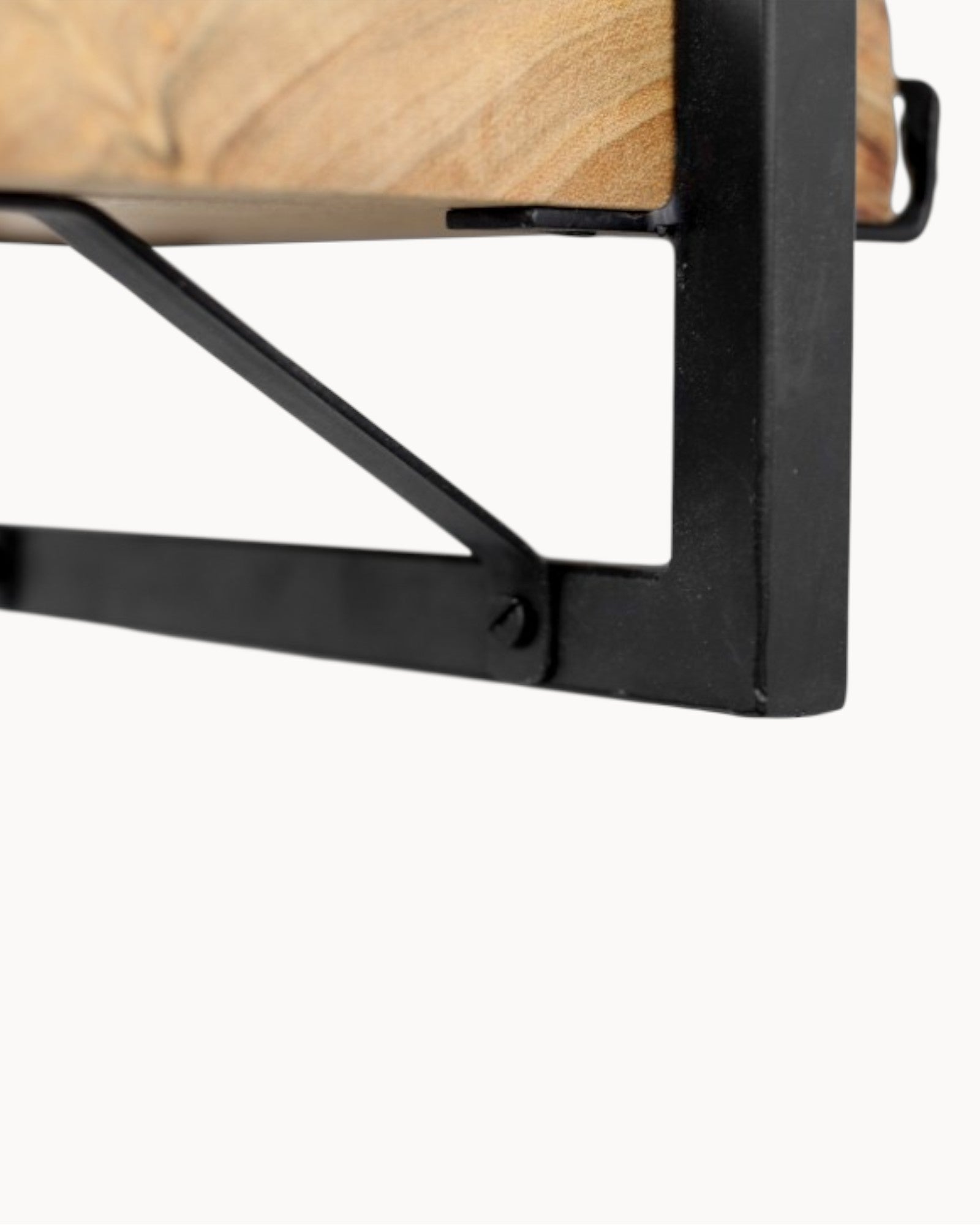 HSM Collection - Levels Live Edge Wall Shelf - Acacia/Black - 56x22x32 cm