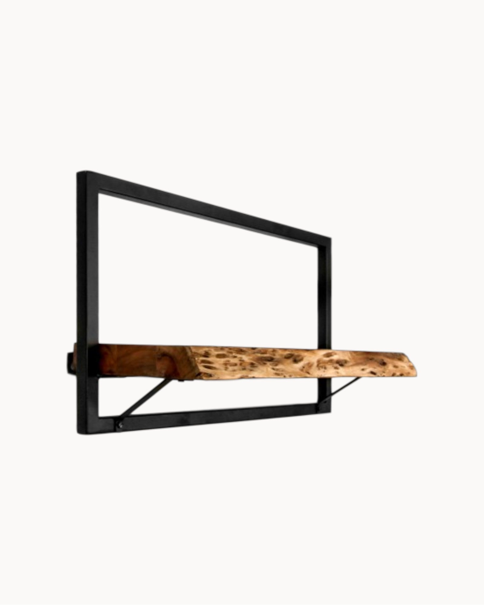 HSM Collection - Levels Live Edge Wall Shelf - Acacia/Black - 56x22x32 cm