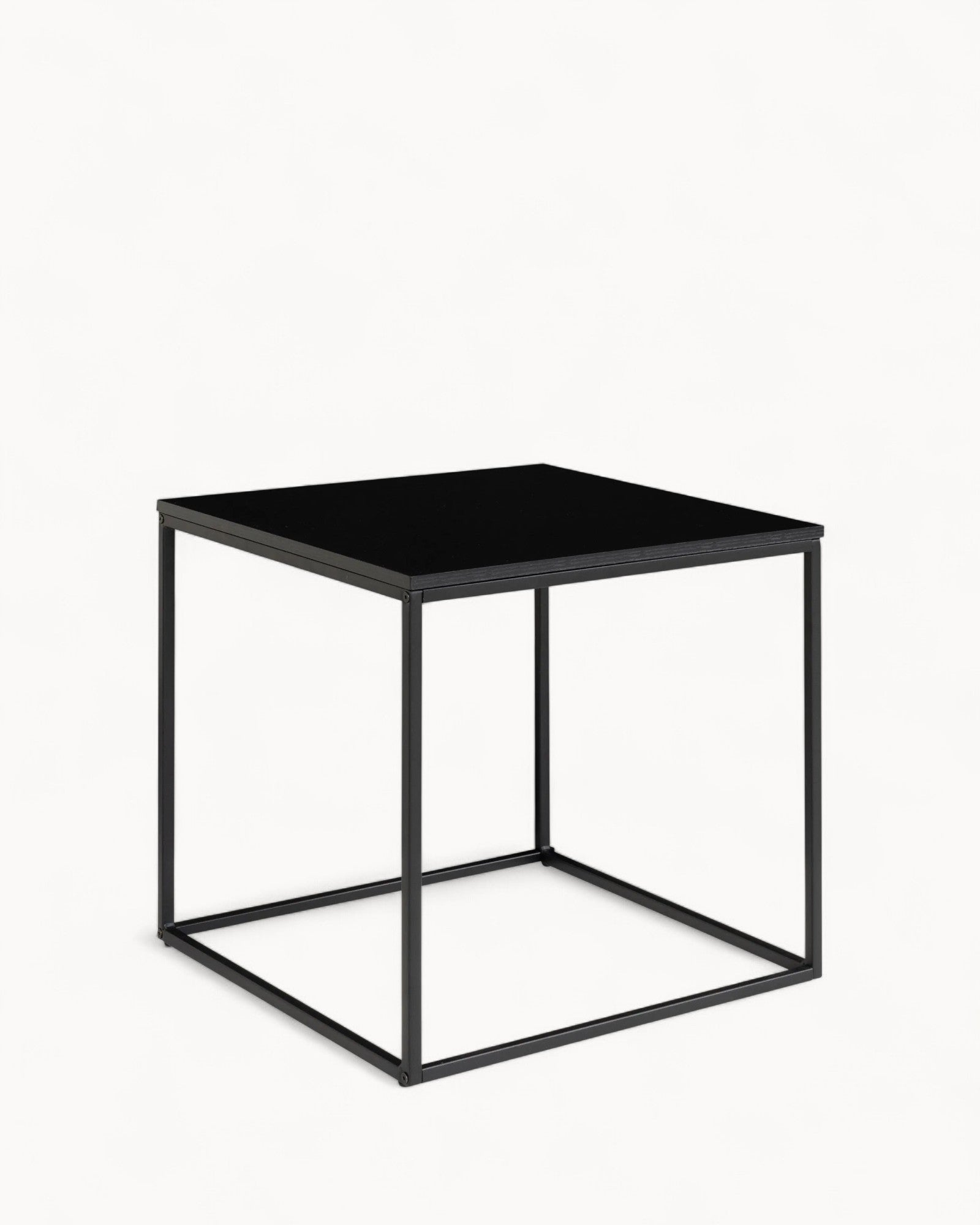 Black Box Side Table - Black, 45x45x45 cm, Metal Frame