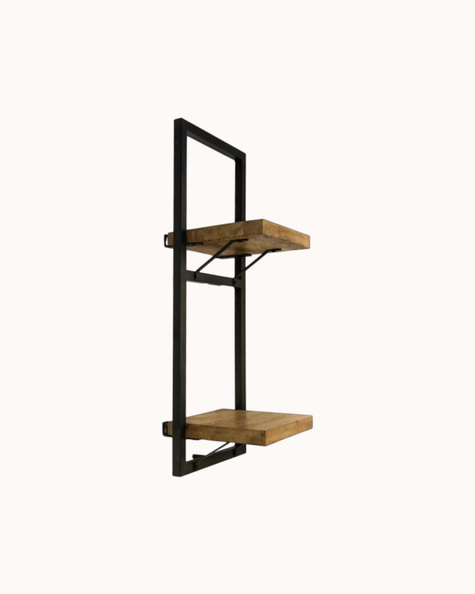 HSM Collection - Wall Shelf Level Shelf - Mango Wood/Metal, Natural/Black