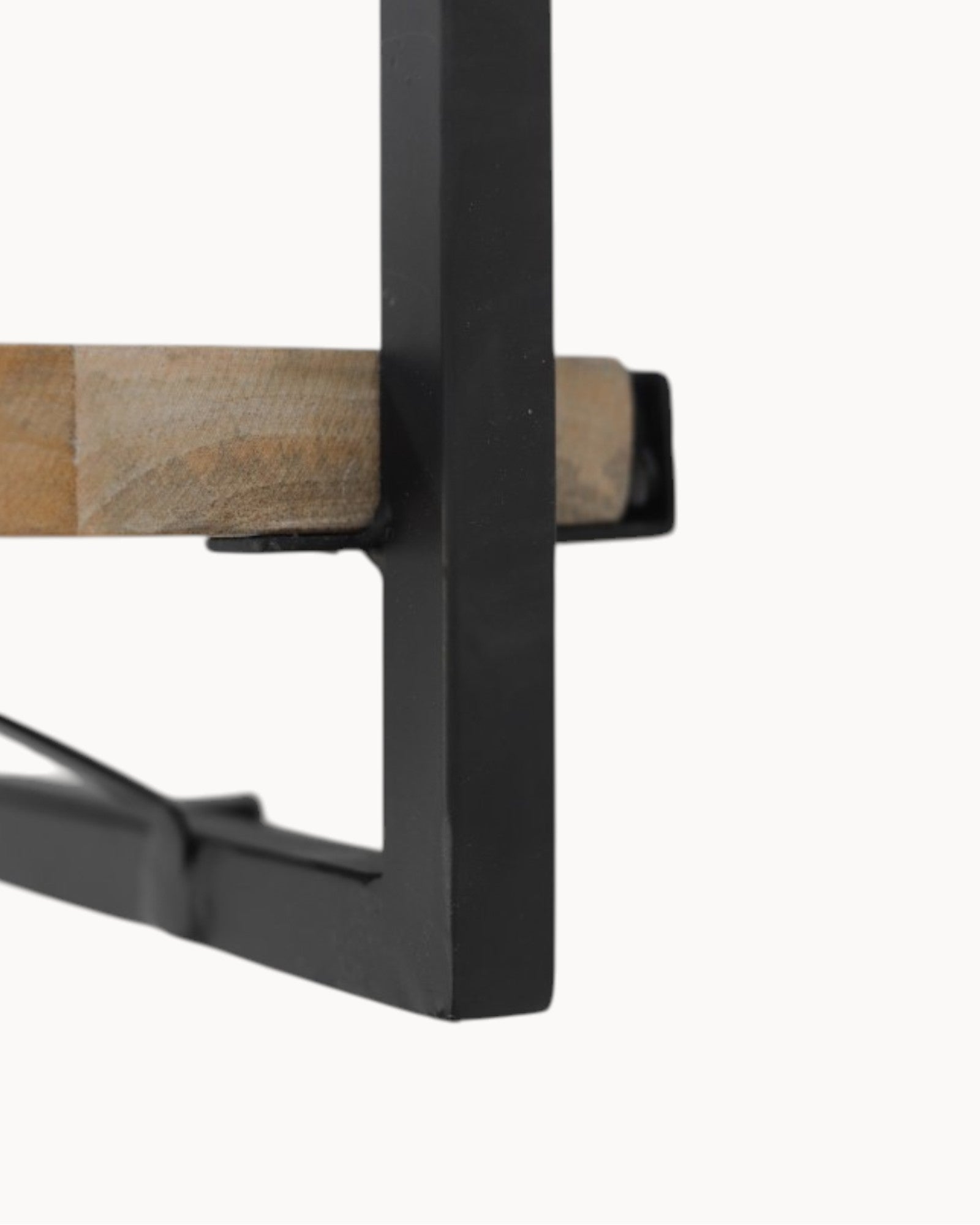 HSM Collection - Wall Shelf Level Shelf - Mango Wood/Metal, Natural/Black