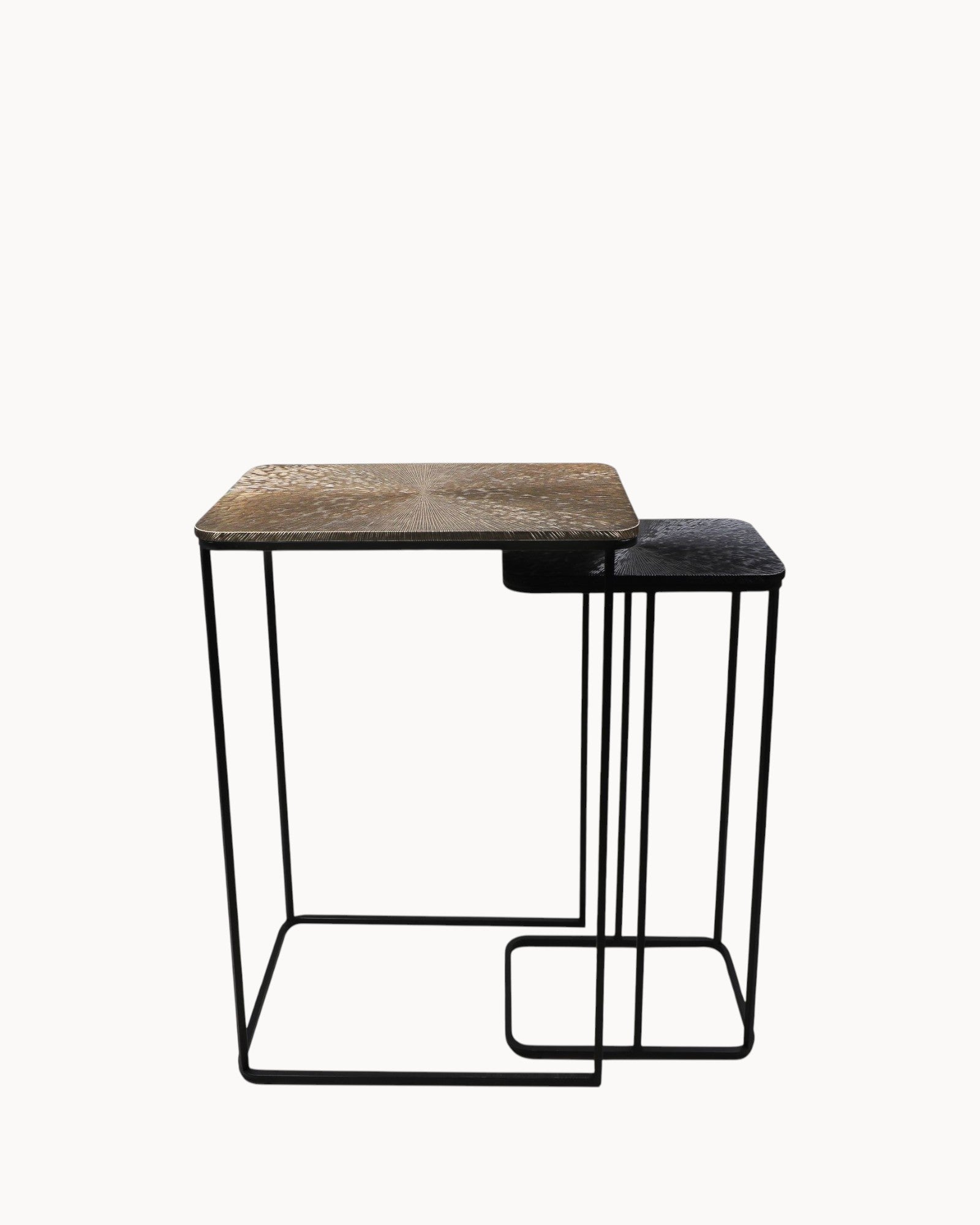 Console Table Set 2-Piece - Luxe Nest - Gold/Black - Metal/Aluminum