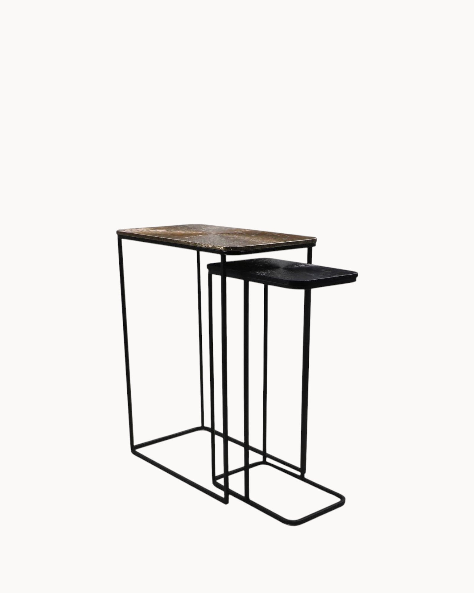 Console Table Set 2-Piece - Luxe Nest - Gold/Black - Metal/Aluminum
