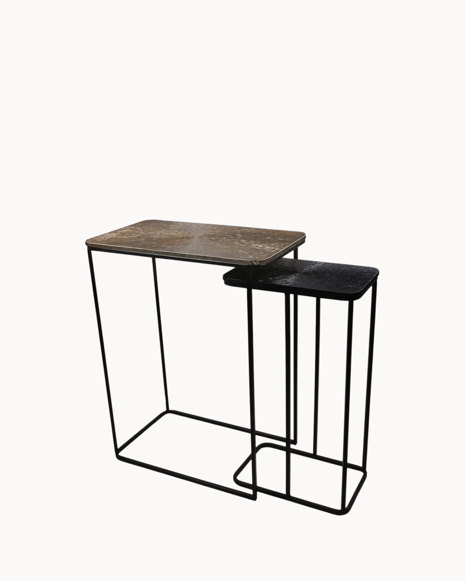 Console Table Set 2-Piece - Luxe Nest - Gold/Black - Metal/Aluminum