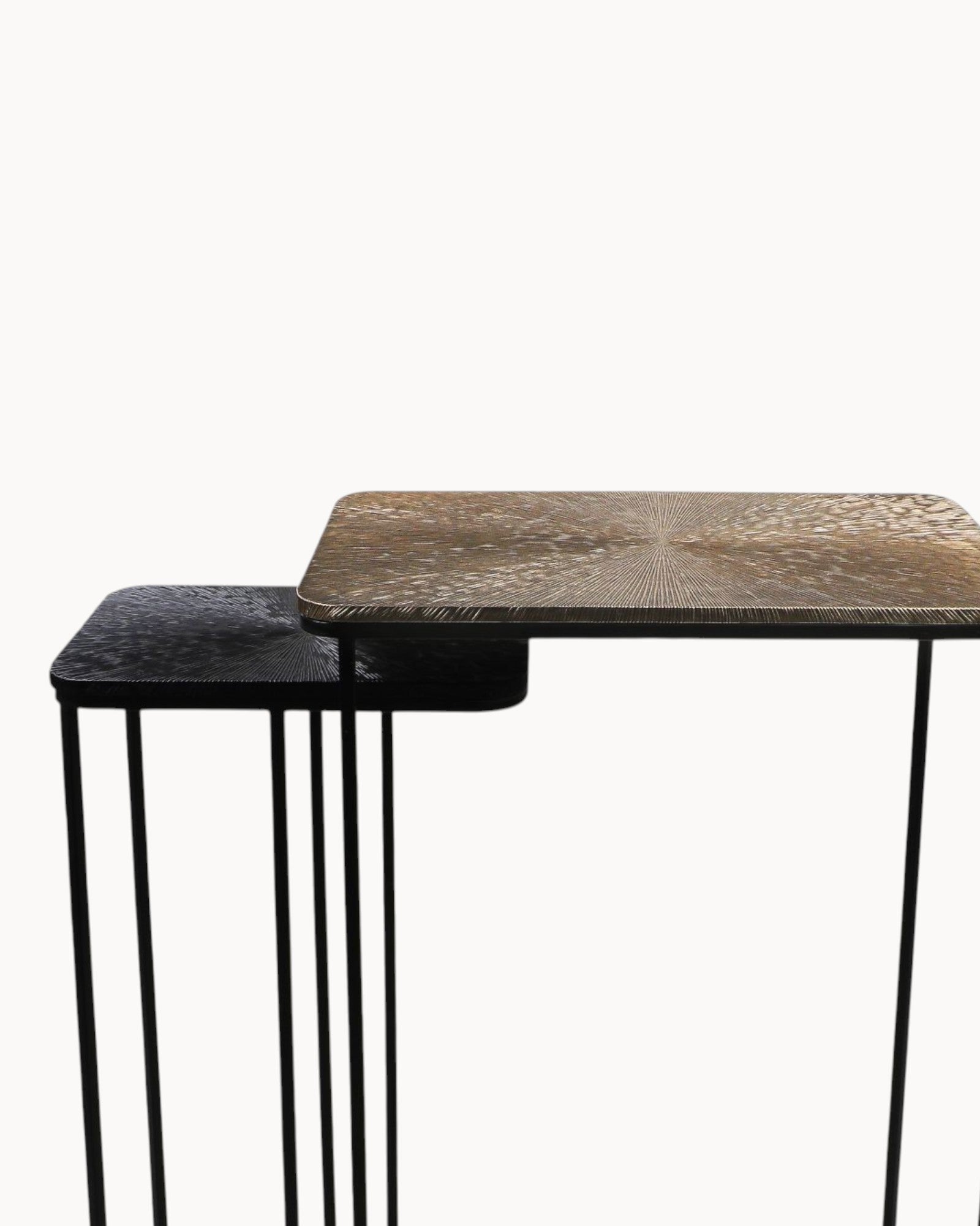 Console Table Set 2-Piece - Luxe Nest - Gold/Black - Metal/Aluminum