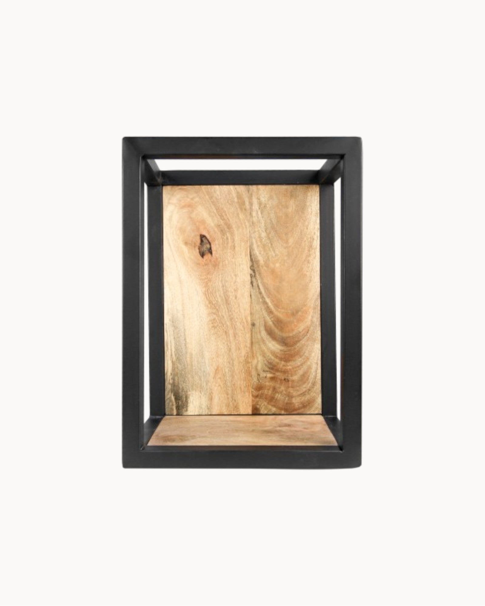 Levels Wall Shelf - Mango Wood/Metal - Natural/Black - 25x18x35 cm