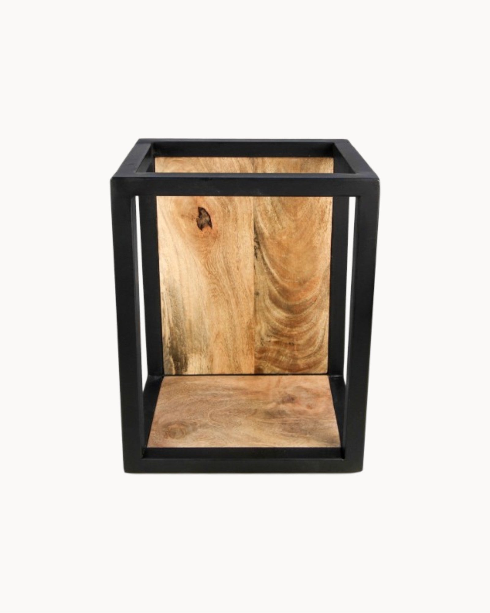 Levels Wall Shelf - Mango Wood/Metal - Natural/Black - 25x18x35 cm