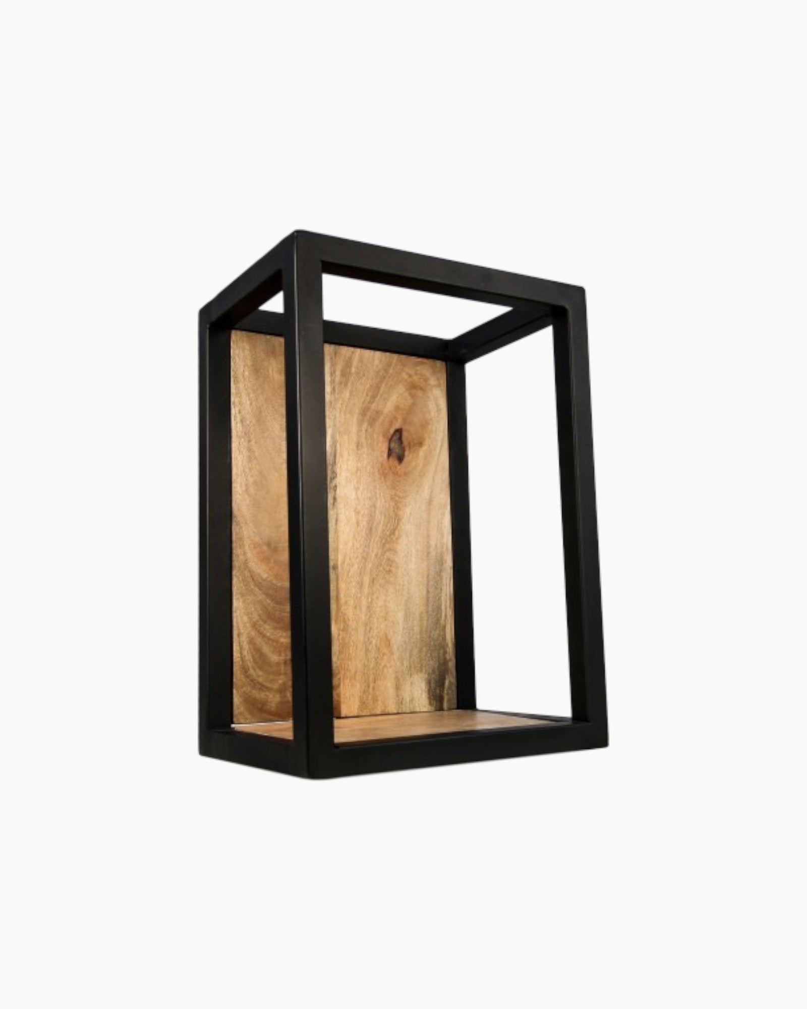Levels Wall Shelf - Mango Wood/Metal - Natural/Black - 25x18x35 cm