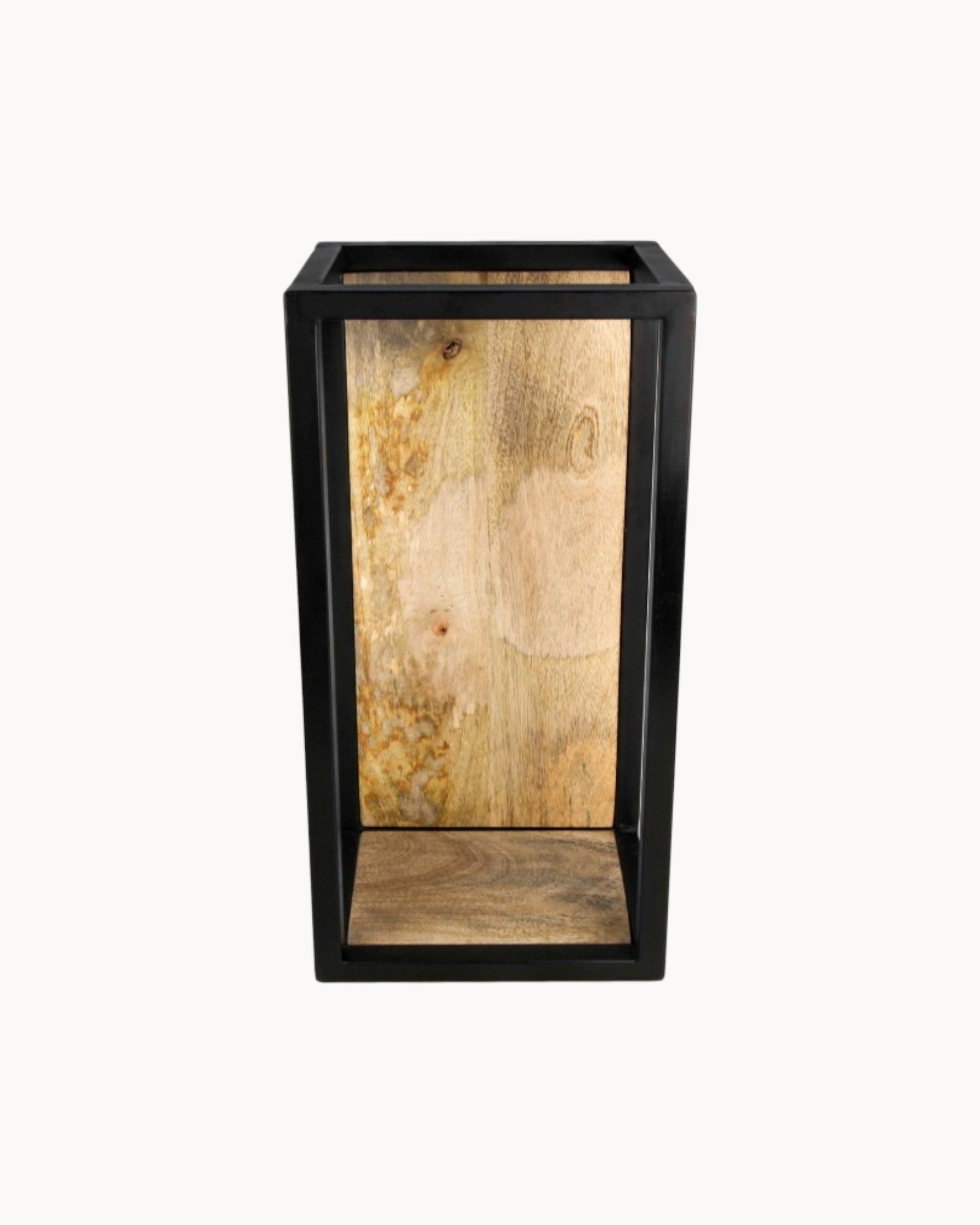 Levels Wall Shelf - Mango Wood/Metal - Natural/Black - 25x18x55 cm